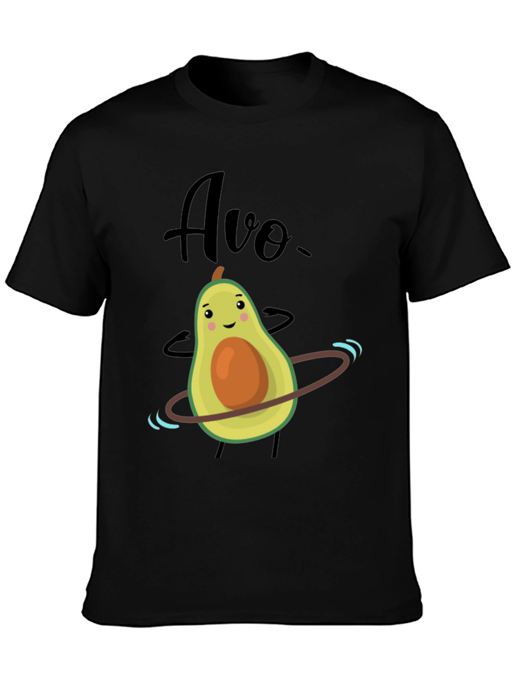 Funny Avocado Hula Hoop Graphic T-Shirt