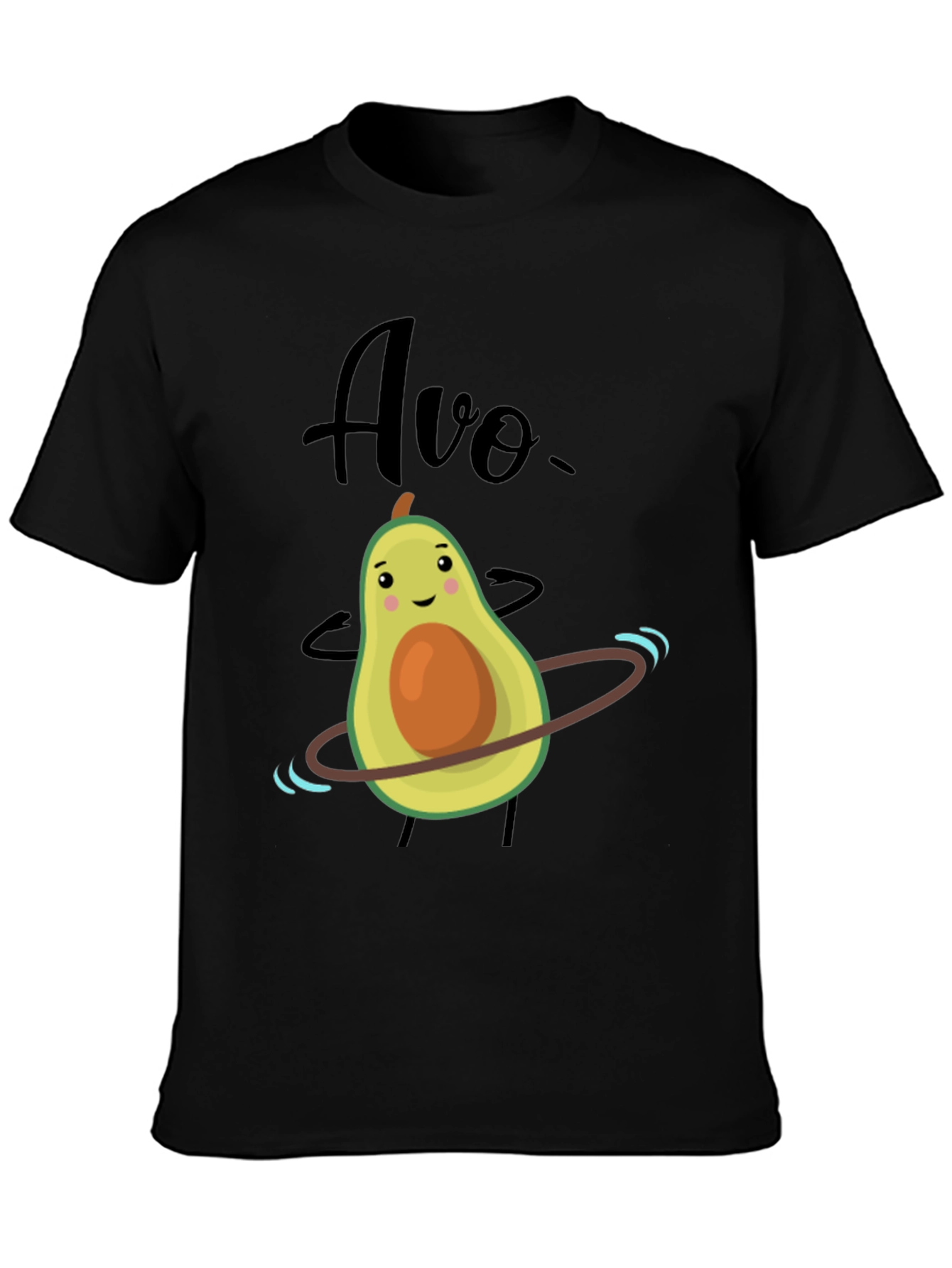 Funny Avocado Hula Hoop Graphic T-Shirt