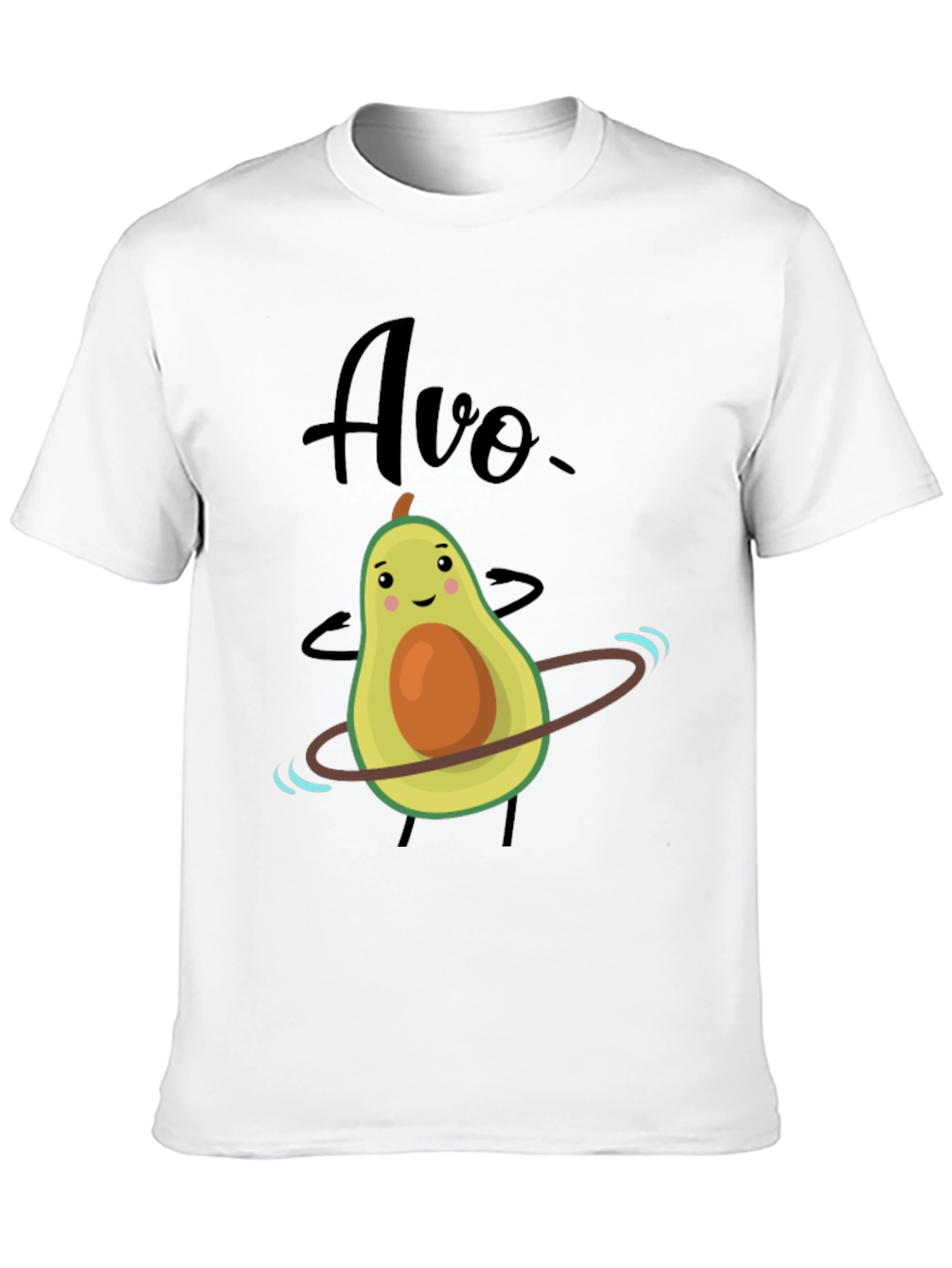 Funny Avocado Hula Hoop Graphic T-Shirt
