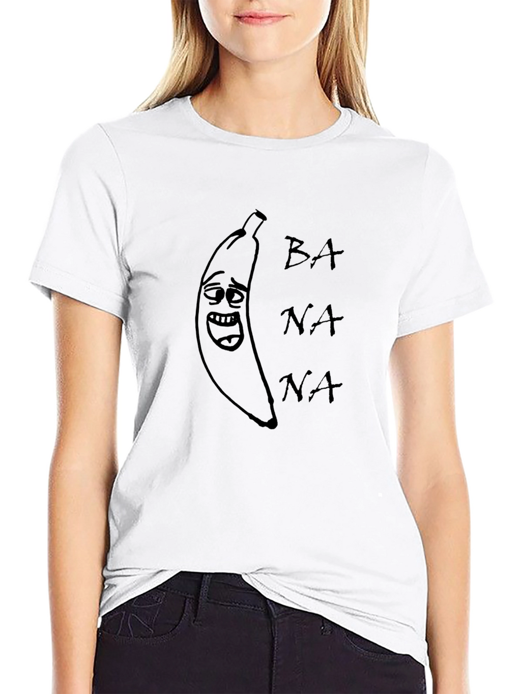 Funny Banana Graphic Black T-Shirt