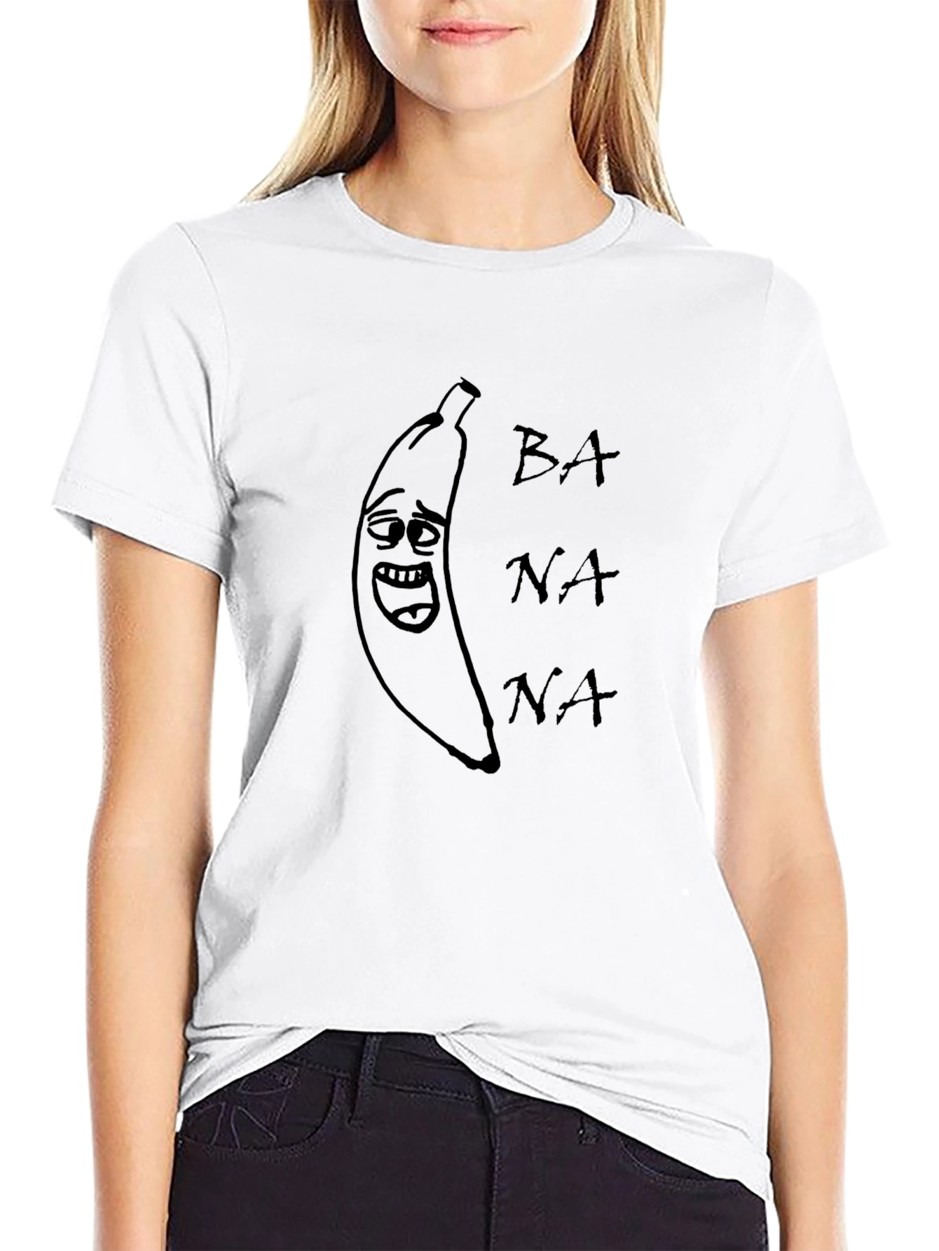 Funny Banana Graphic Black T-Shirt