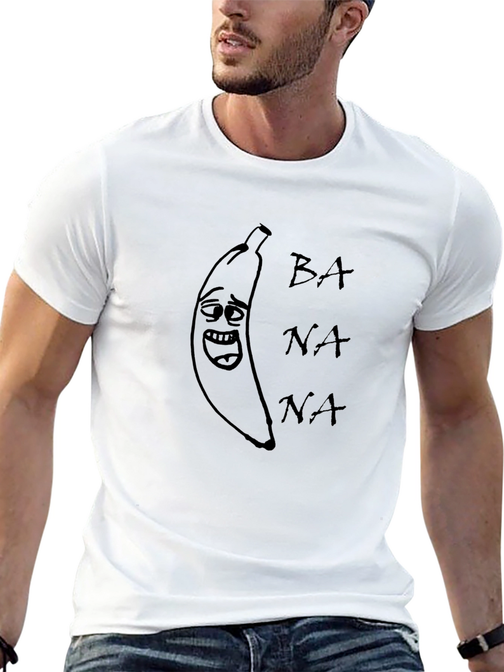 Funny Banana Graphic Black T-Shirt