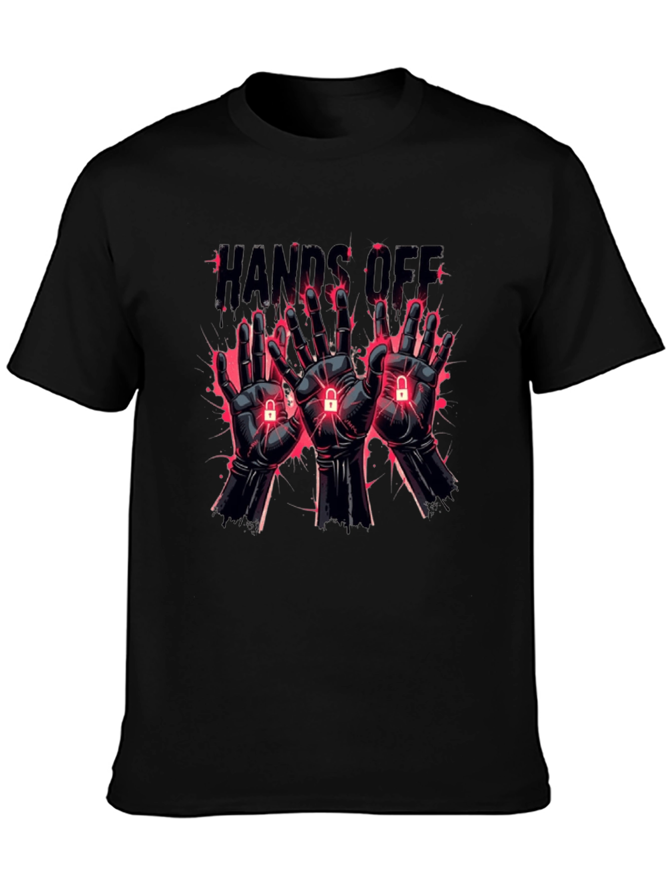 Hands Off Graphic T-Shirt - Edgy Style