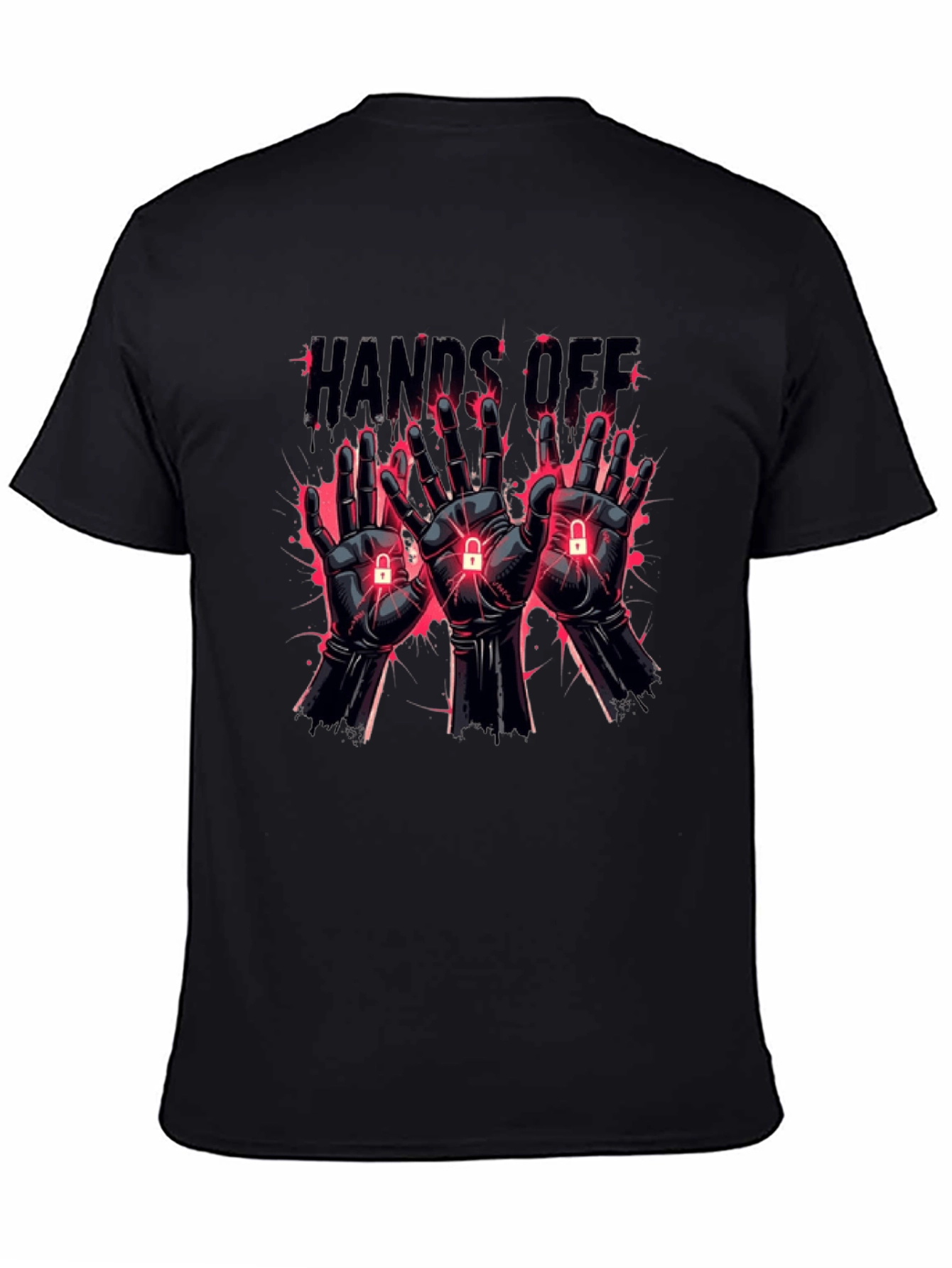 Hands Off Graphic T-Shirt - Edgy Style