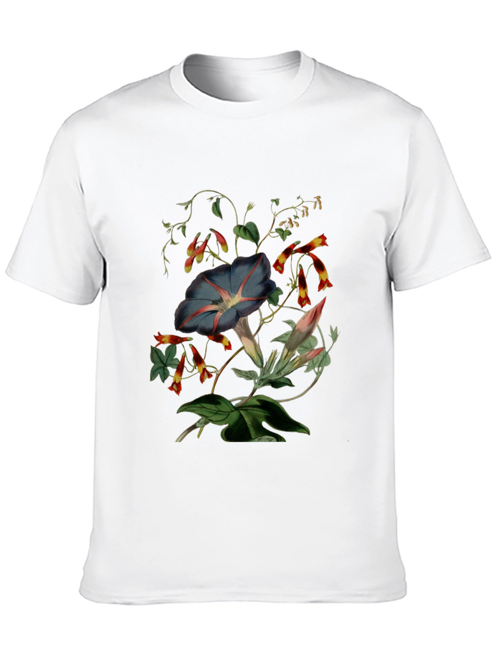 Floral Botanical Print Black T-Shirt