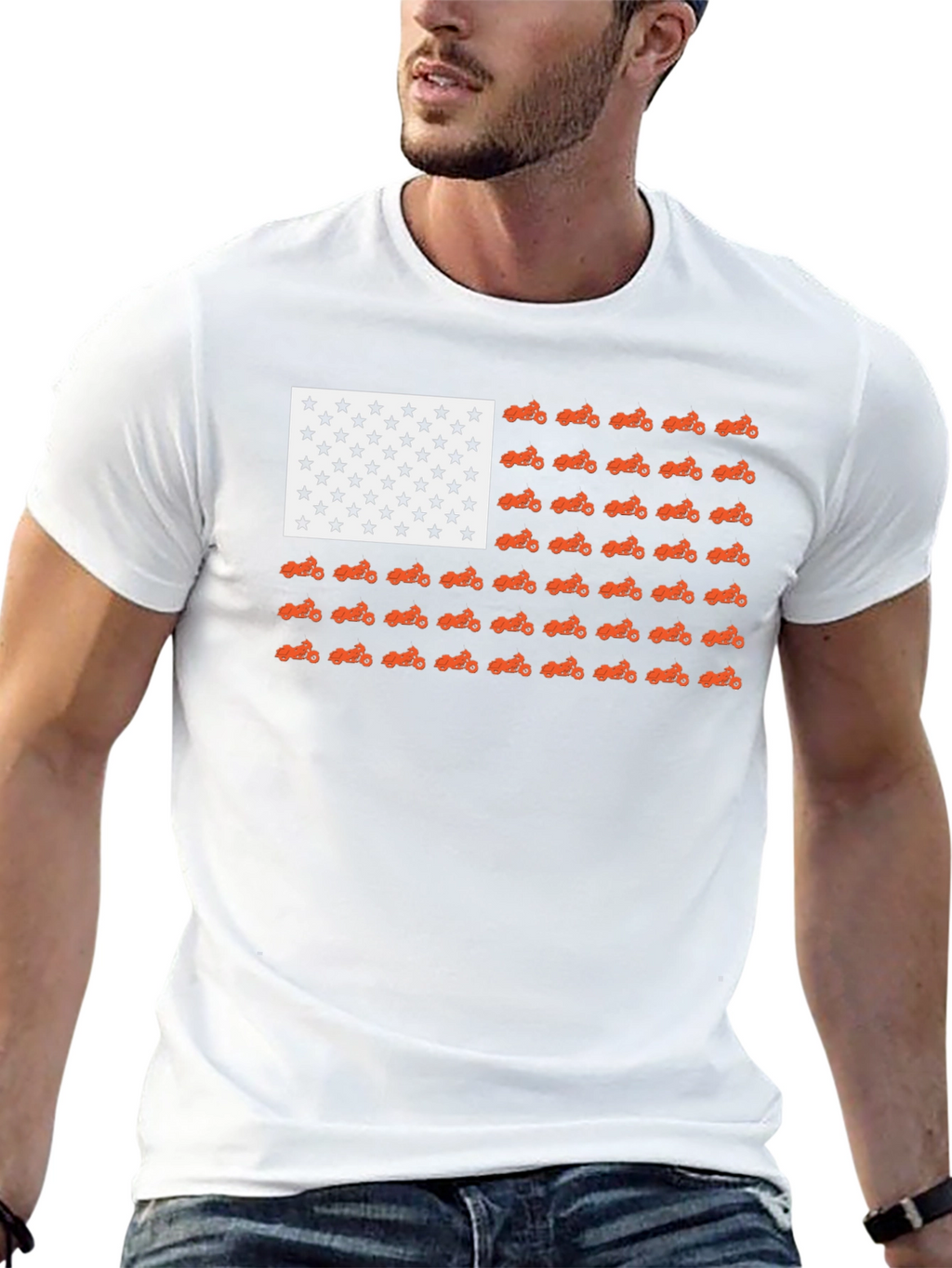 American Flag Motorcycle T-Shirt