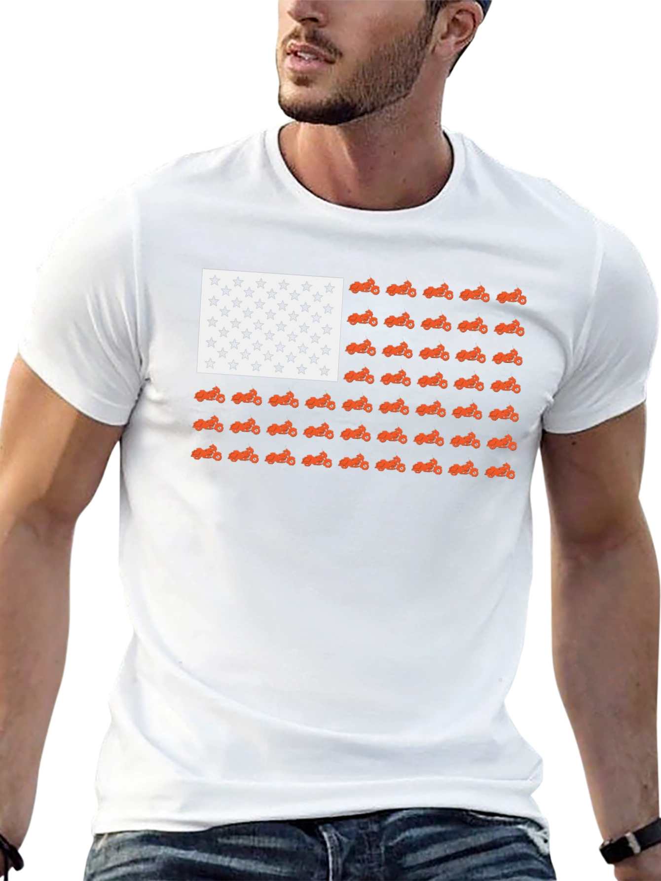 American Flag Motorcycle T-Shirt