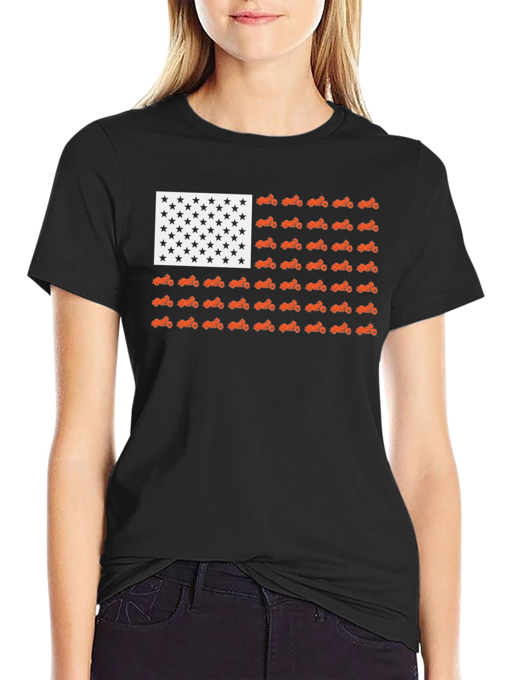 American Flag Motorcycle T-Shirt