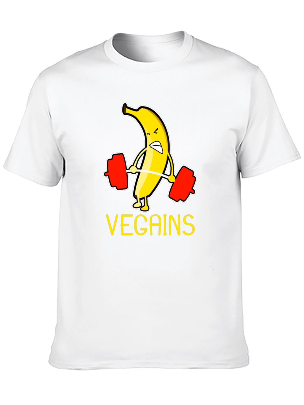 Vegan Gains T-Shirt - Banana Weightlifting Tee