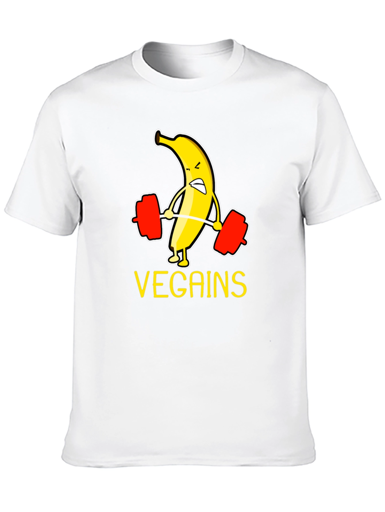 Vegan Gains T-Shirt - Banana Weightlifting Tee