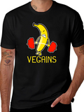 Vegan Gains T-Shirt - Banana Weightlifting Tee