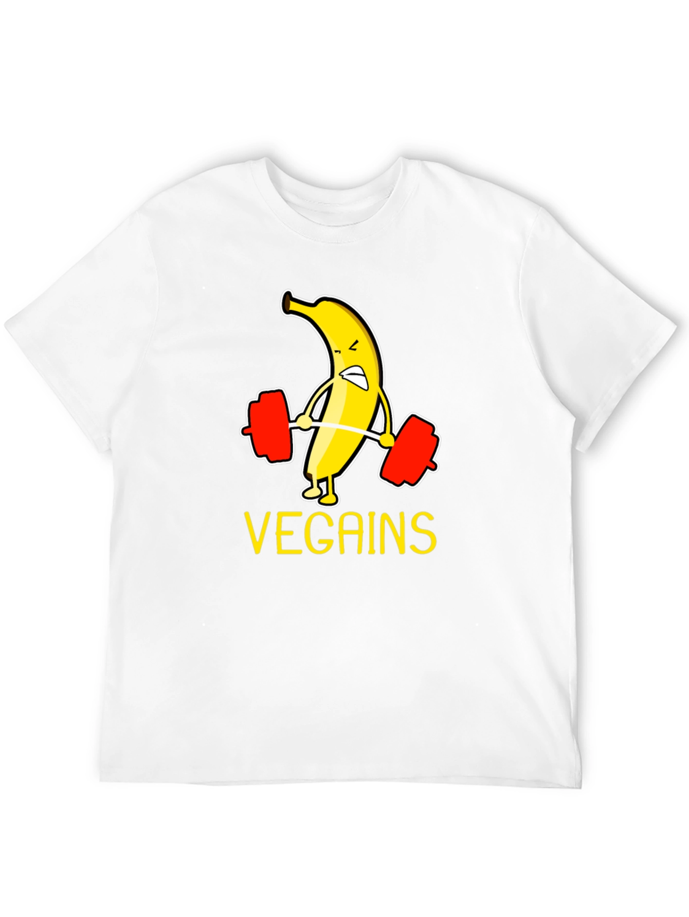 Vegan Gains T-Shirt - Banana Weightlifting Tee