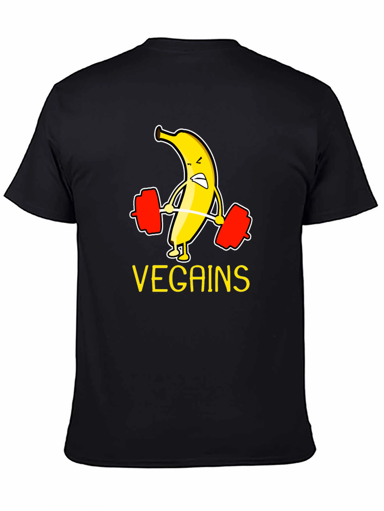 Vegan Gains T-Shirt - Banana Weightlifting Tee