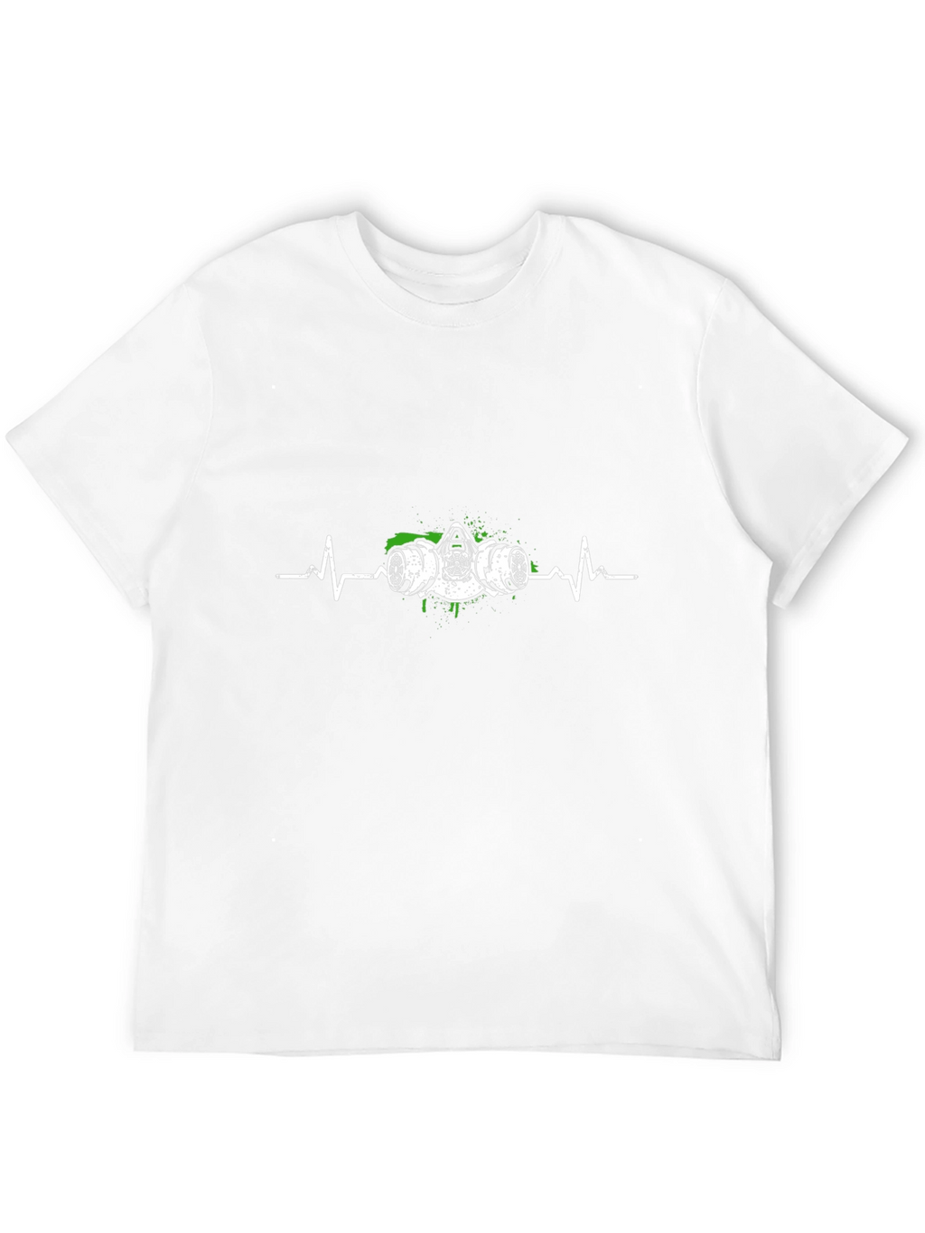 Gas Mask Heartbeat Graphic Tee - Black