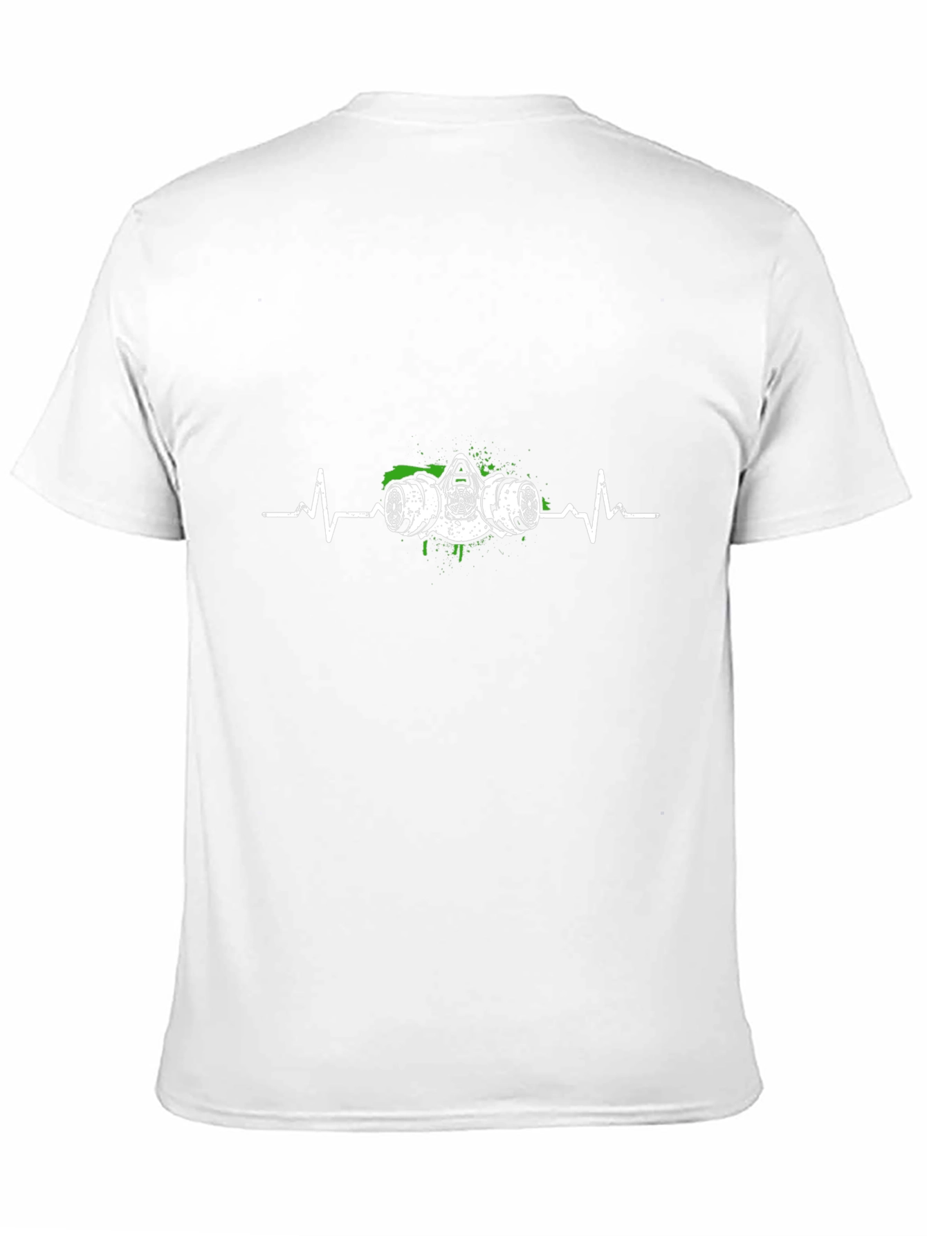 Gas Mask Heartbeat Graphic Tee - Black