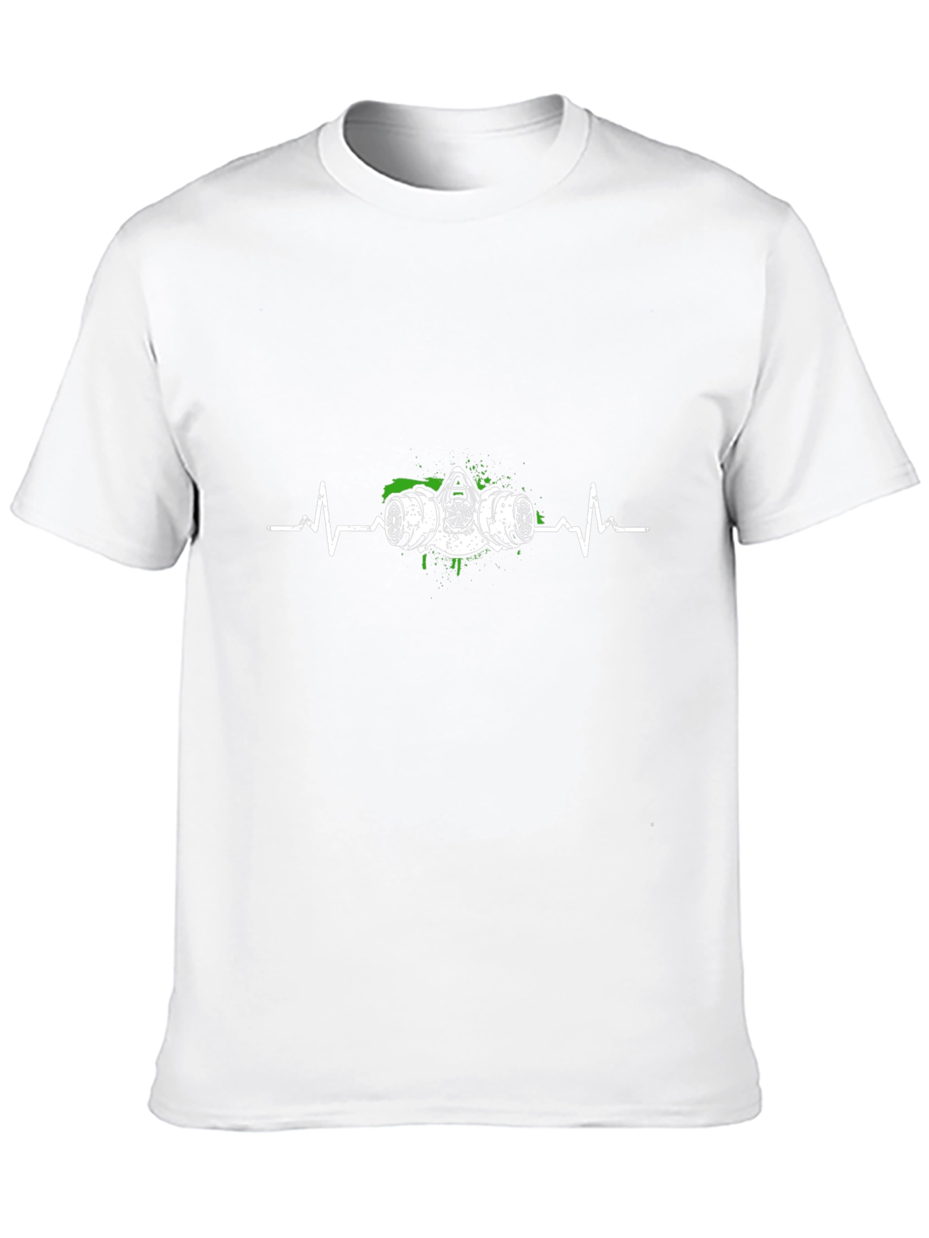 Gas Mask Heartbeat Graphic Tee - Black