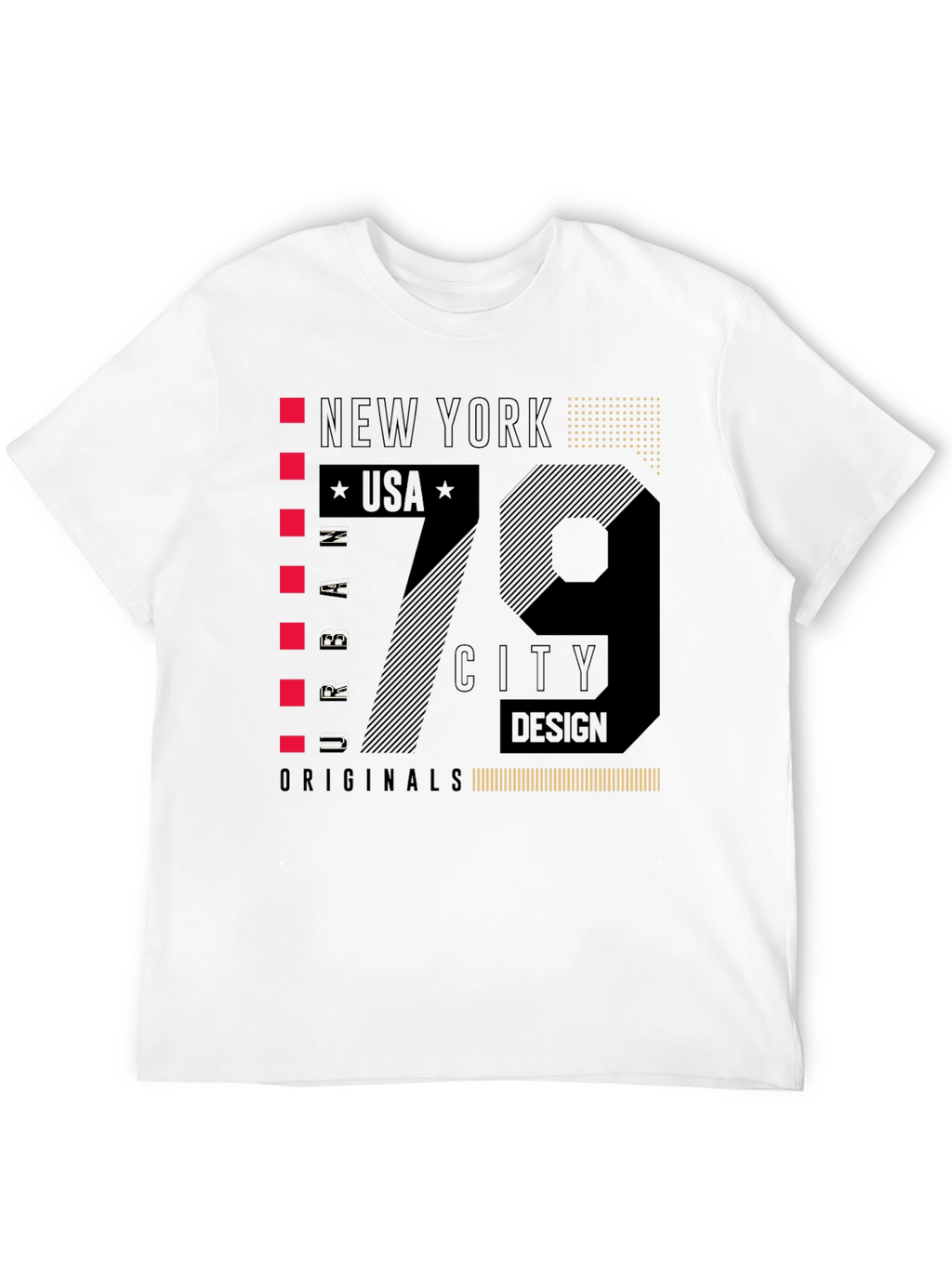New York 79 City Design Black T-Shirt