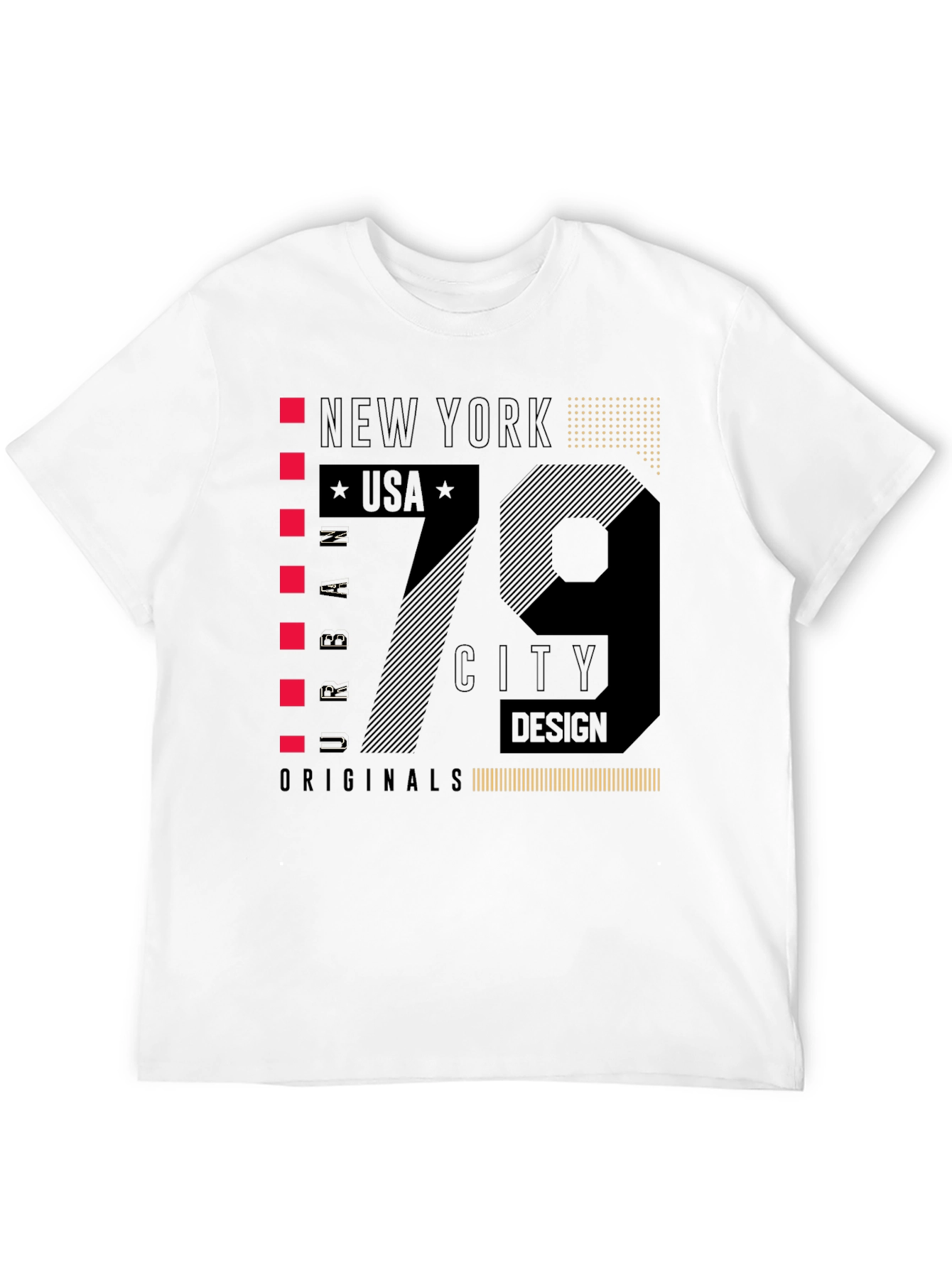 New York 79 City Design Black T-Shirt