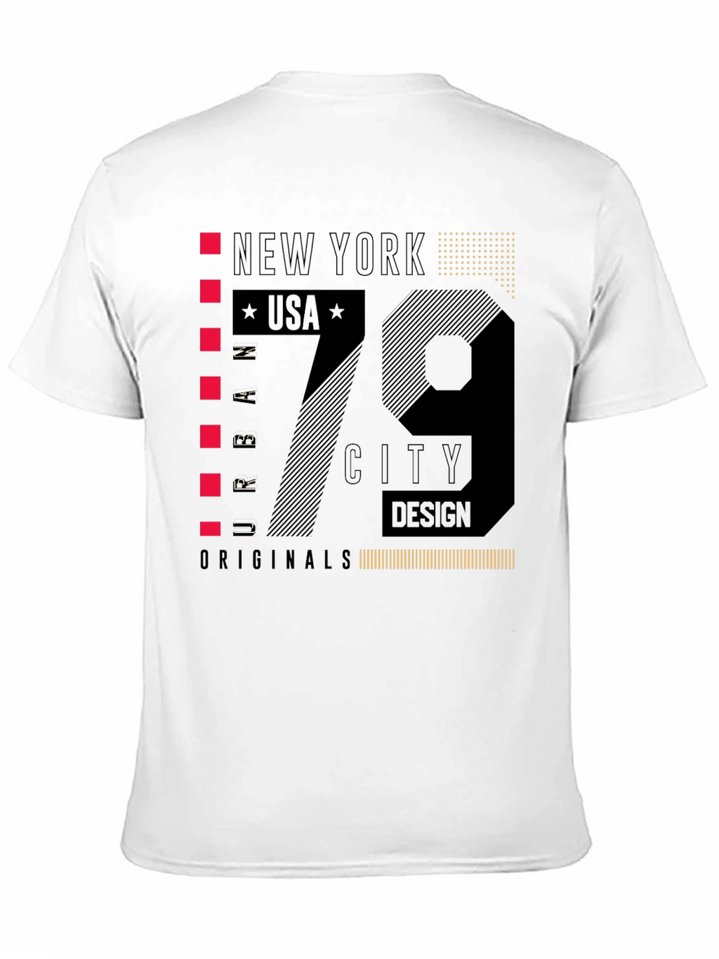 New York 79 City Design Black T-Shirt