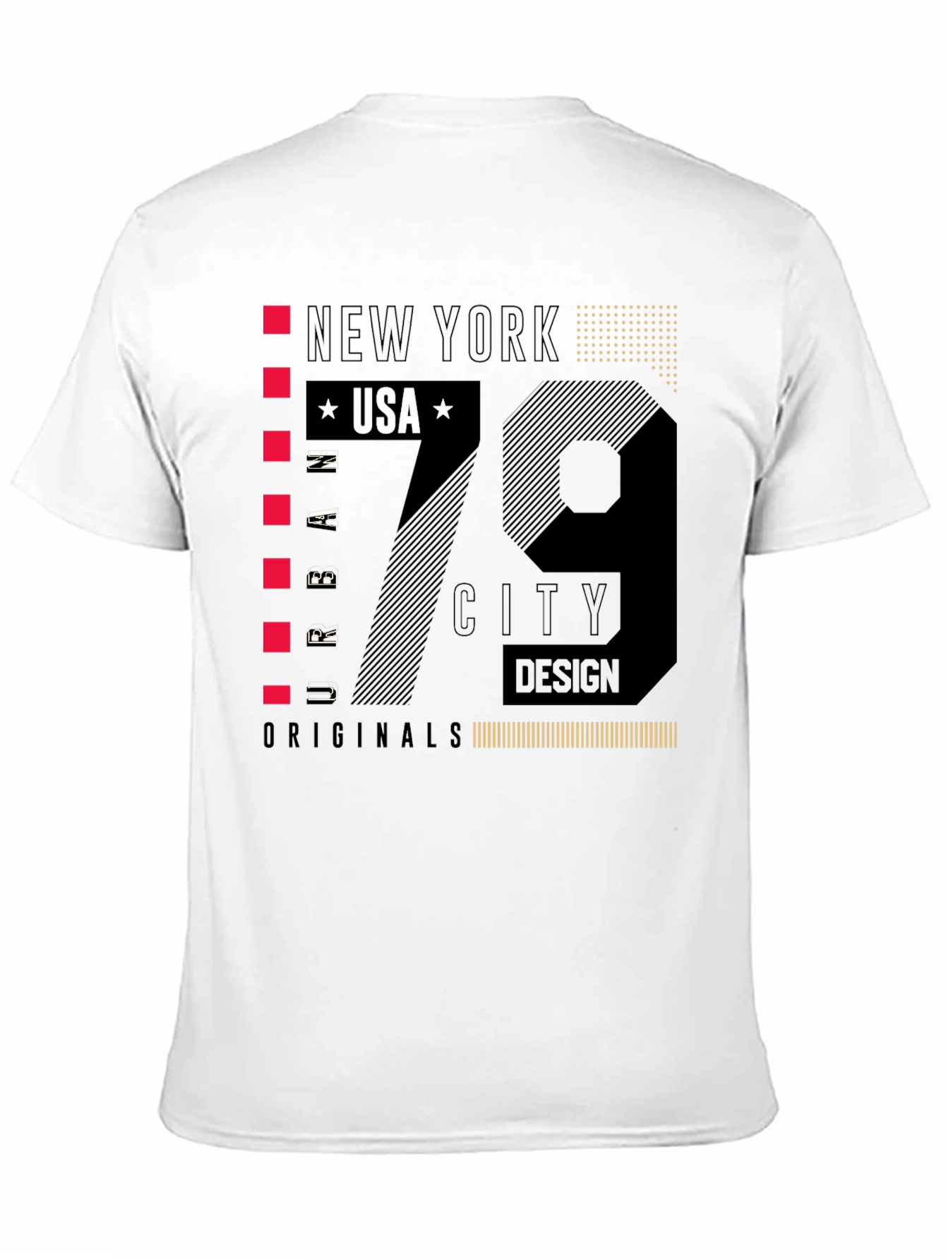 New York 79 City Design Black T-Shirt