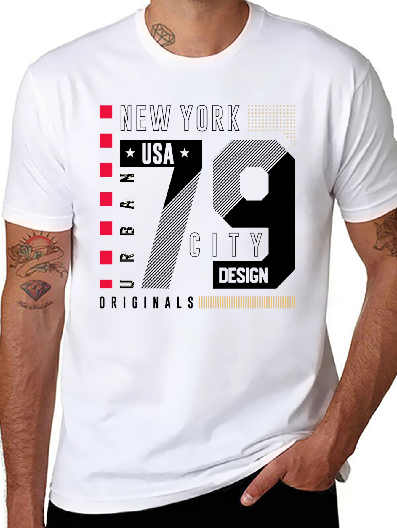 New York 79 City Design Black T-Shirt