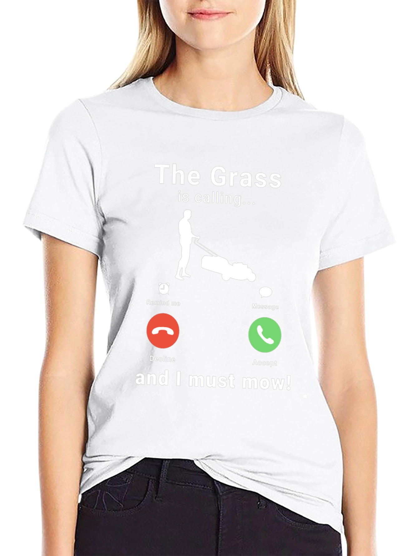 The Grass is Calling Funny Lawn Mowing T-Shirt