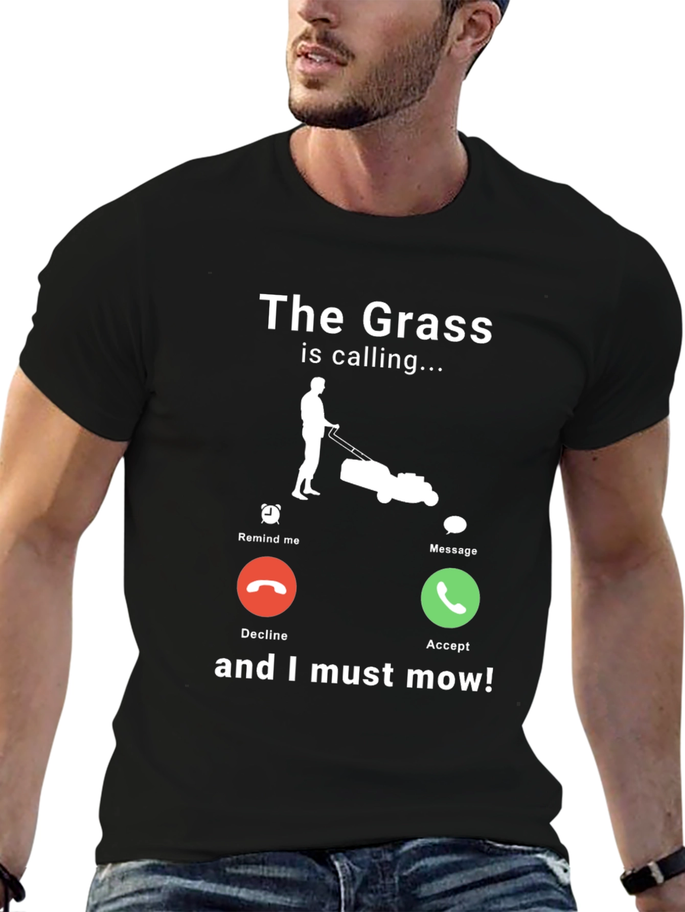 The Grass is Calling Funny Lawn Mowing T-Shirt