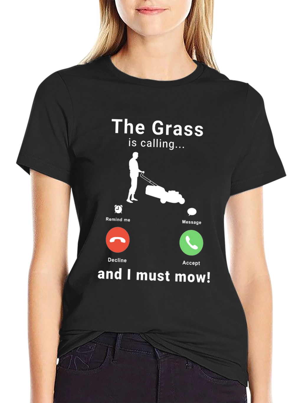 The Grass is Calling Funny Lawn Mowing T-Shirt