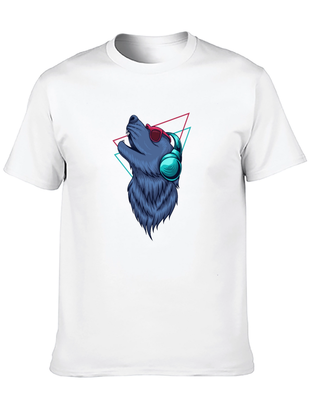 Cool Wolf Graphic Tee - Black Cotton T-Shirt