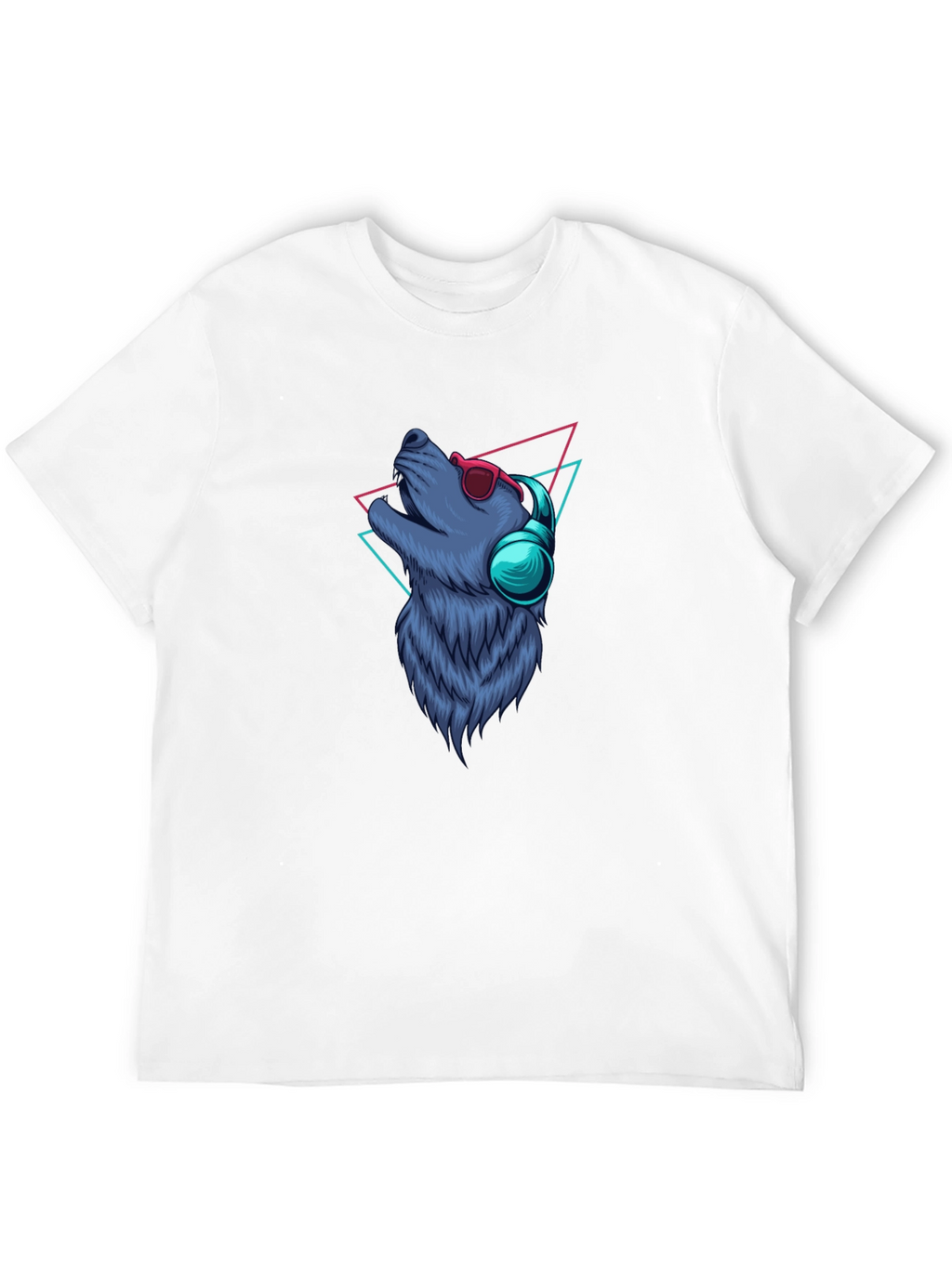 Cool Wolf Graphic Tee - Black Cotton T-Shirt