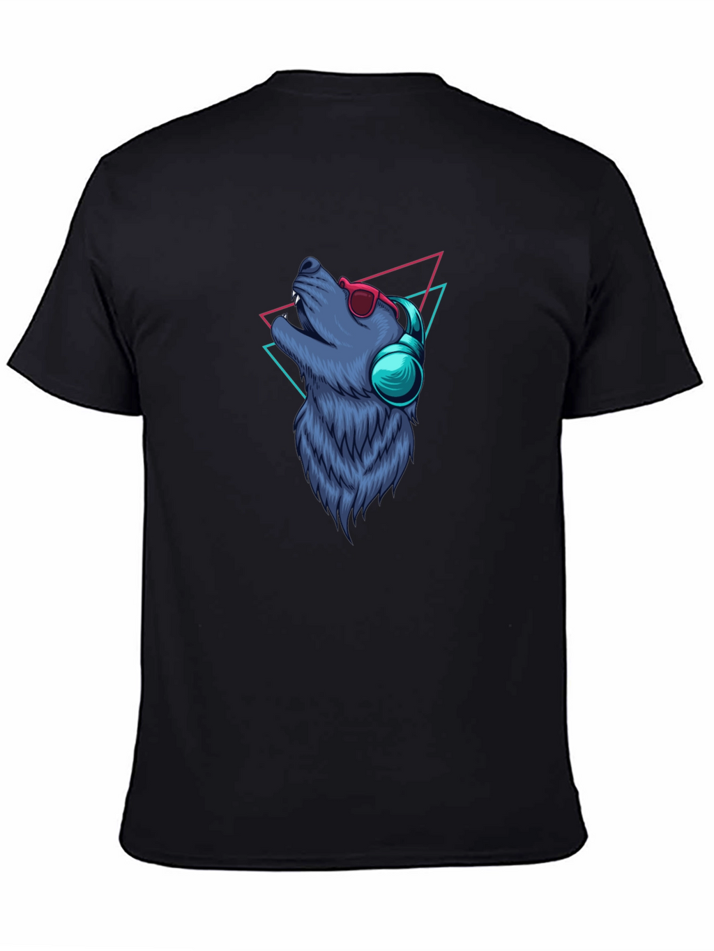 Cool Wolf Graphic Tee - Black Cotton T-Shirt