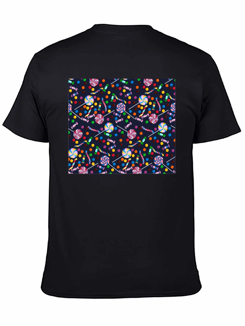 Candy Print Black T-Shirt