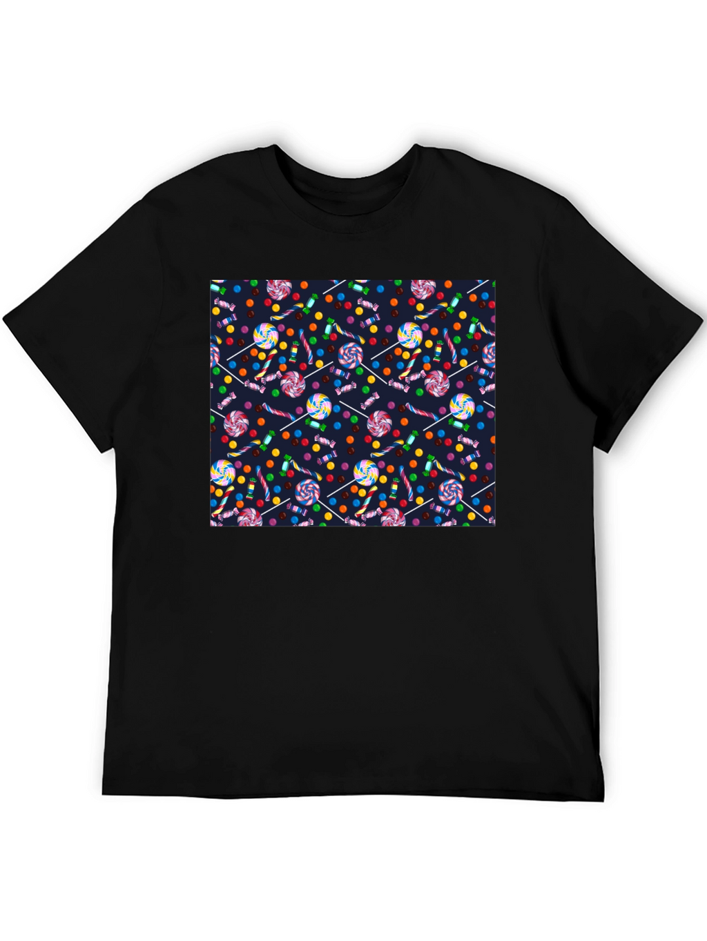 Candy Print Black T-Shirt