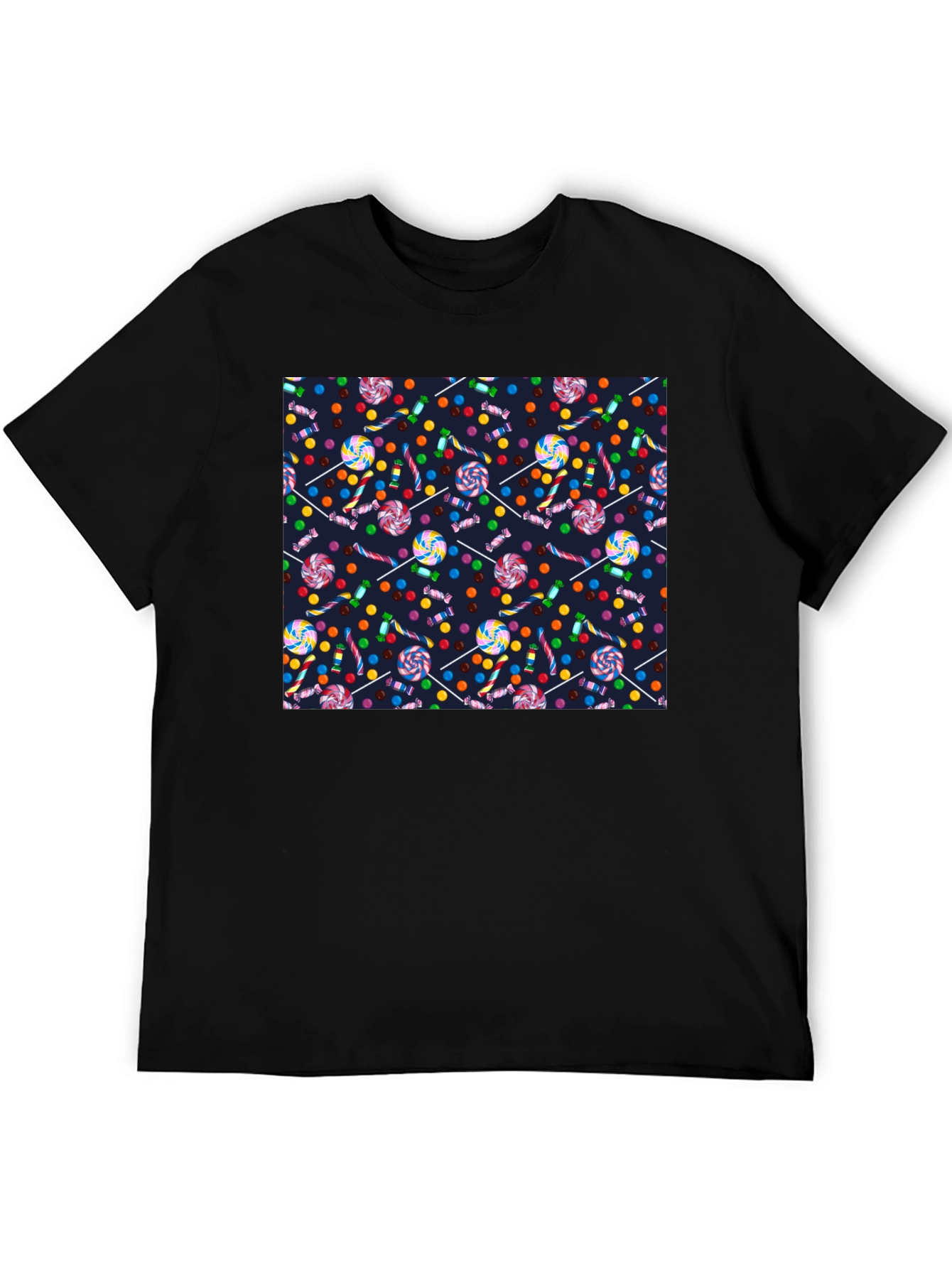 Candy Print Black T-Shirt