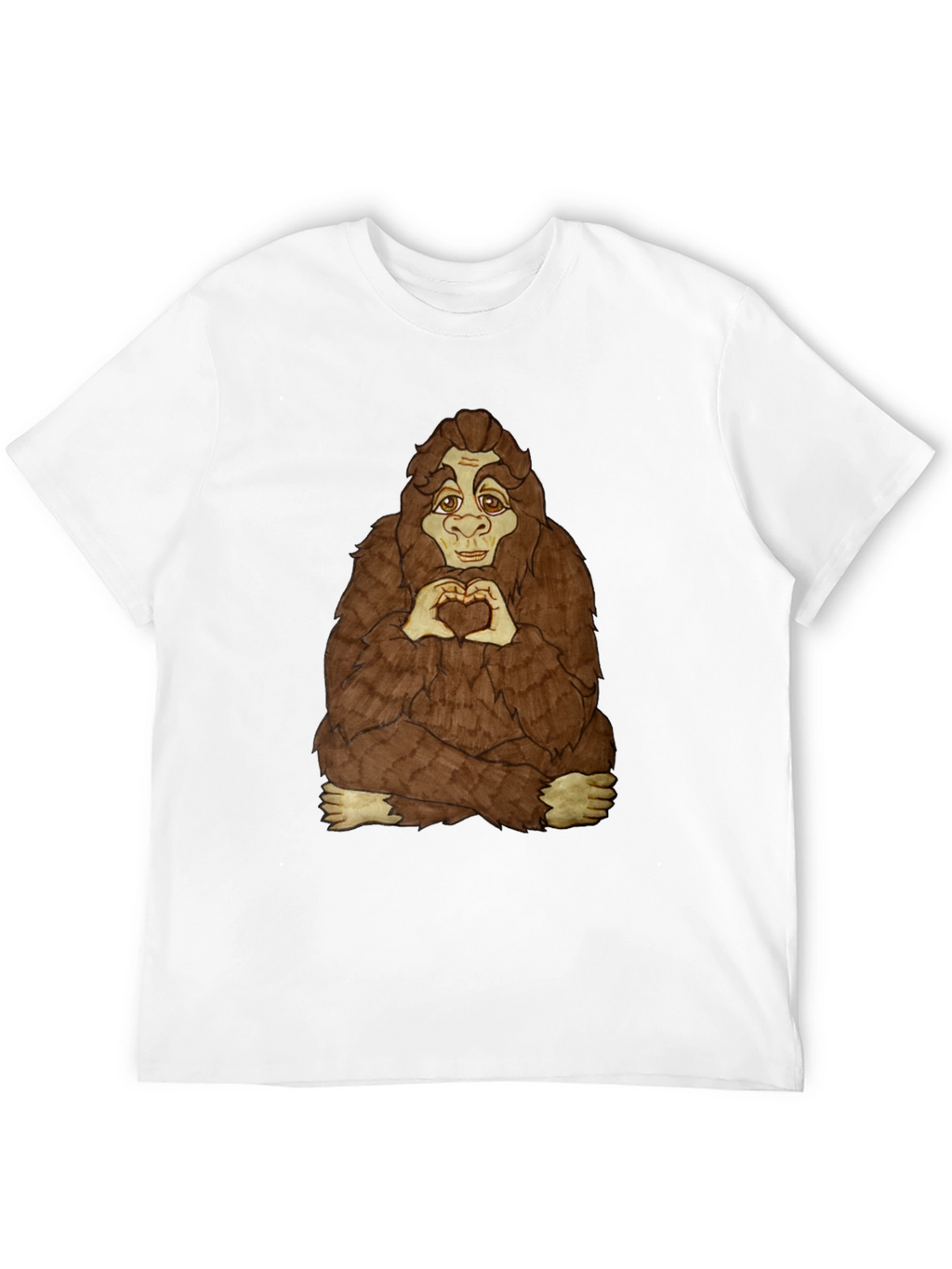 Bigfoot Heart Hands Graphic Tee - Soft Cotton Blend