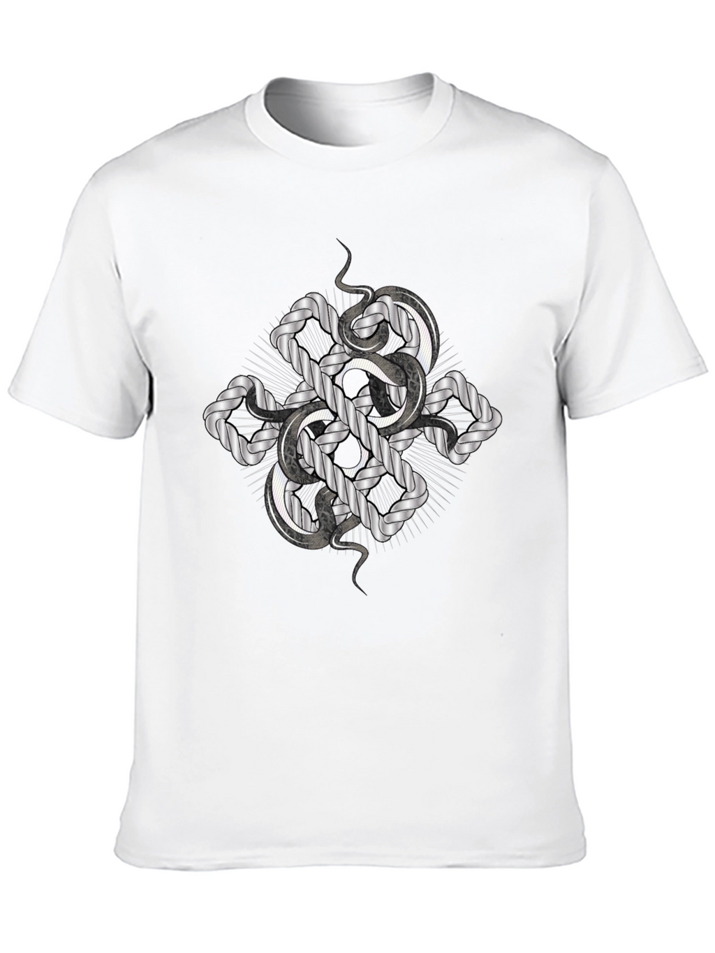 Serpent Knot Graphic Tee - Black Cotton Comfort