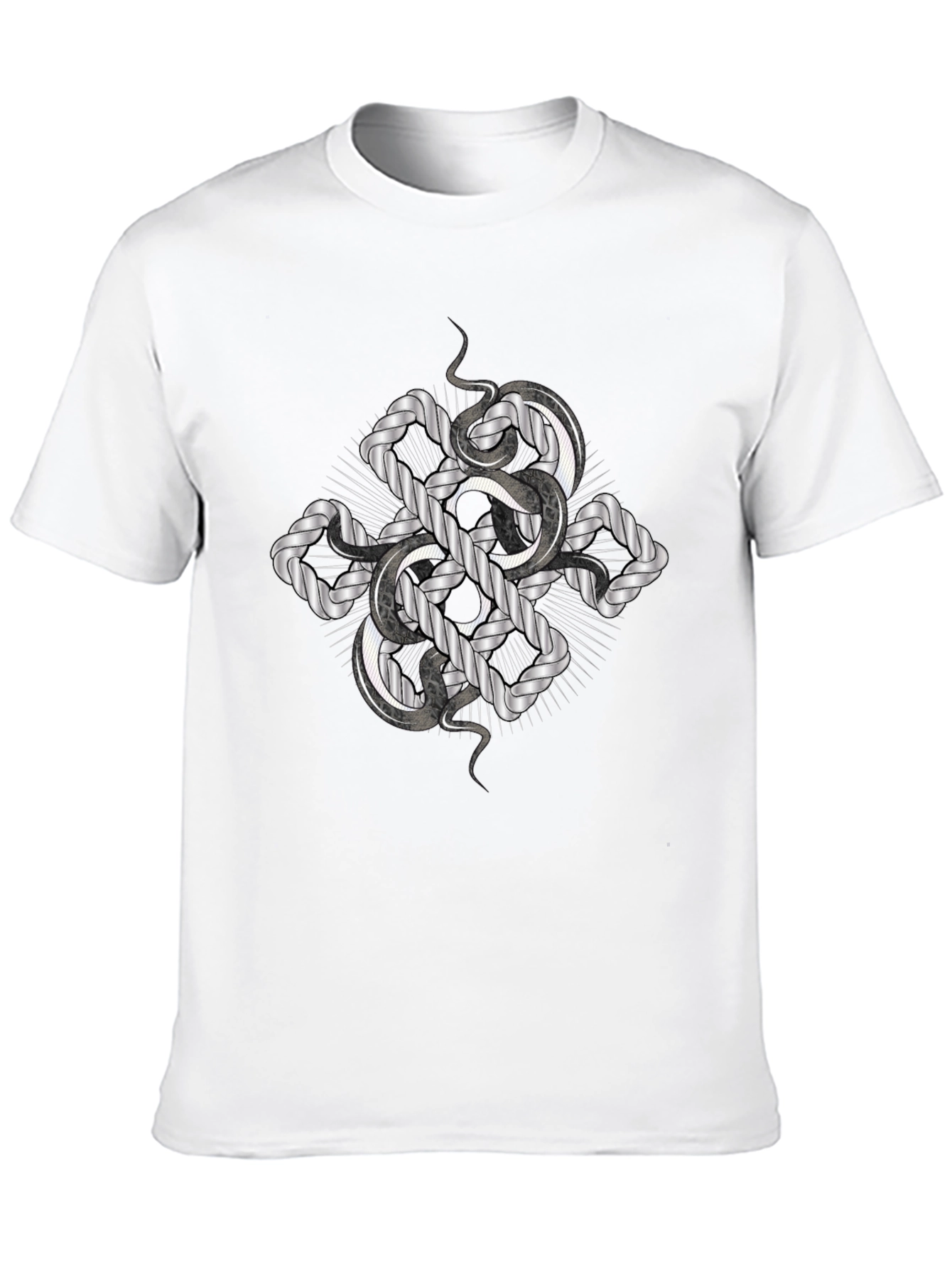 Serpent Knot Graphic Tee - Black Cotton Comfort