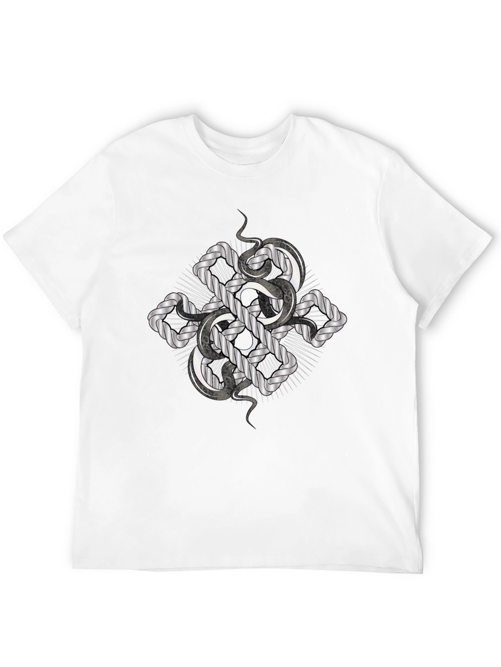 Serpent Knot Graphic Tee - Black Cotton Comfort