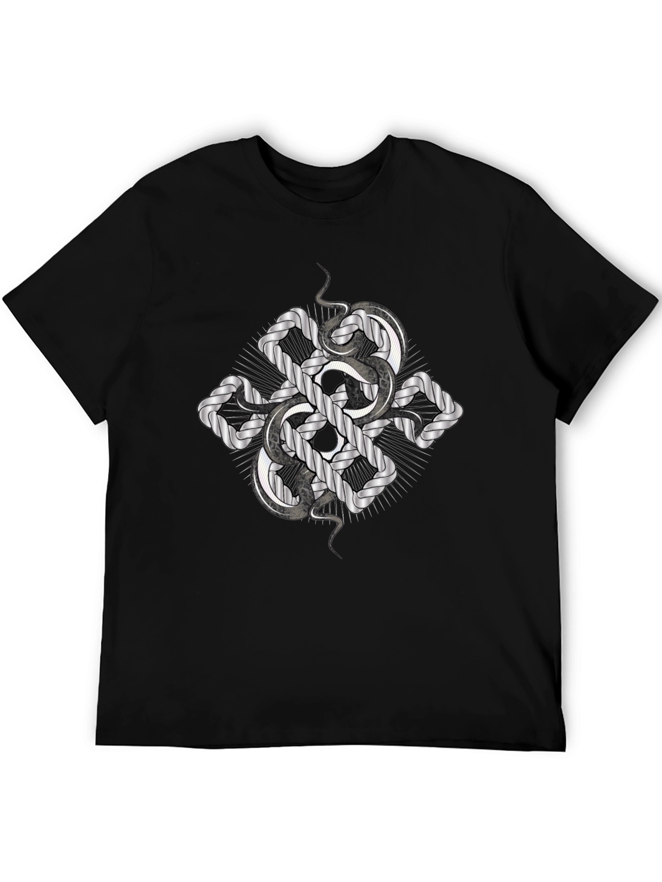 Serpent Knot Graphic Tee - Black Cotton Comfort