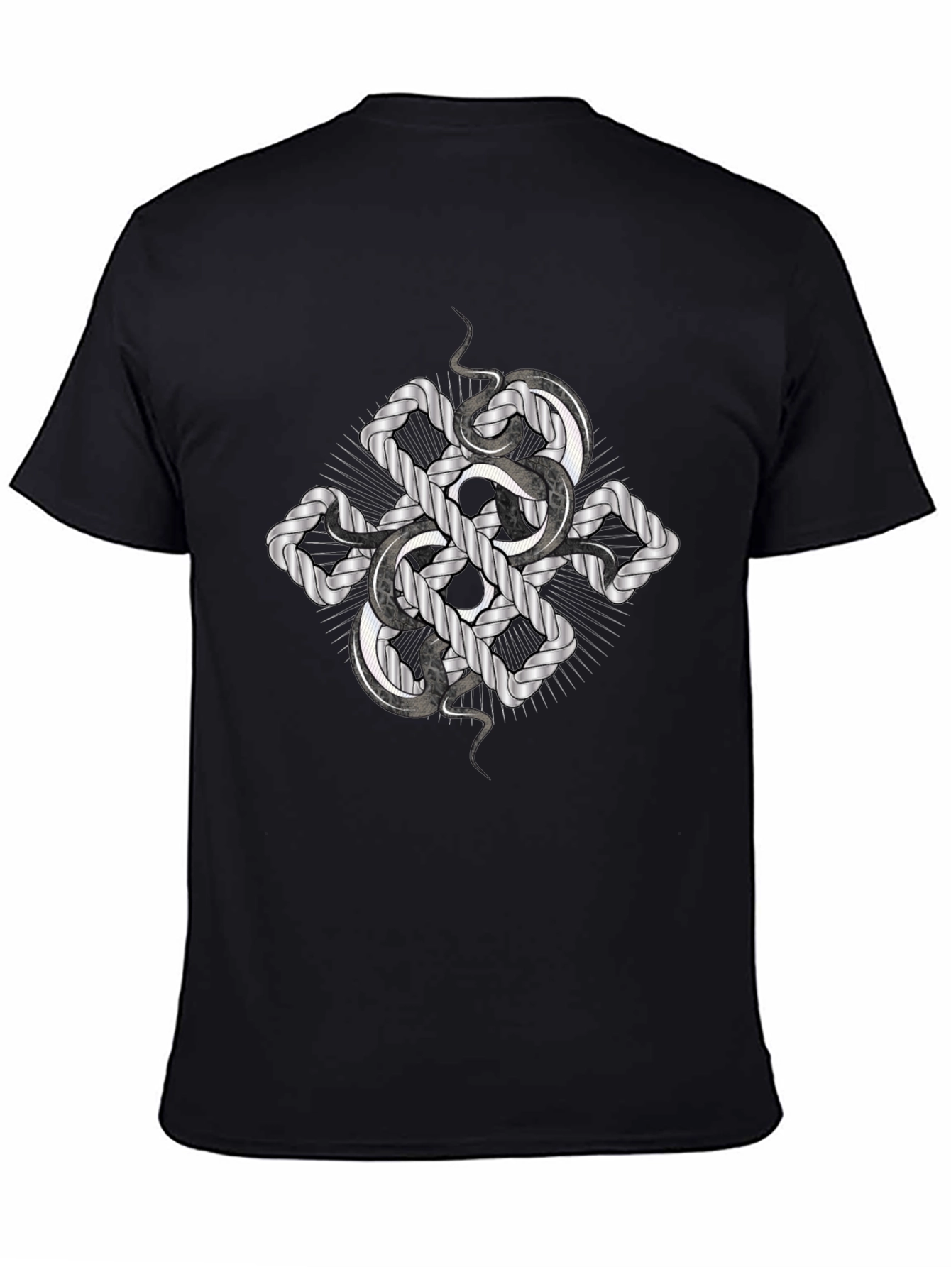 Serpent Knot Graphic Tee - Black Cotton Comfort