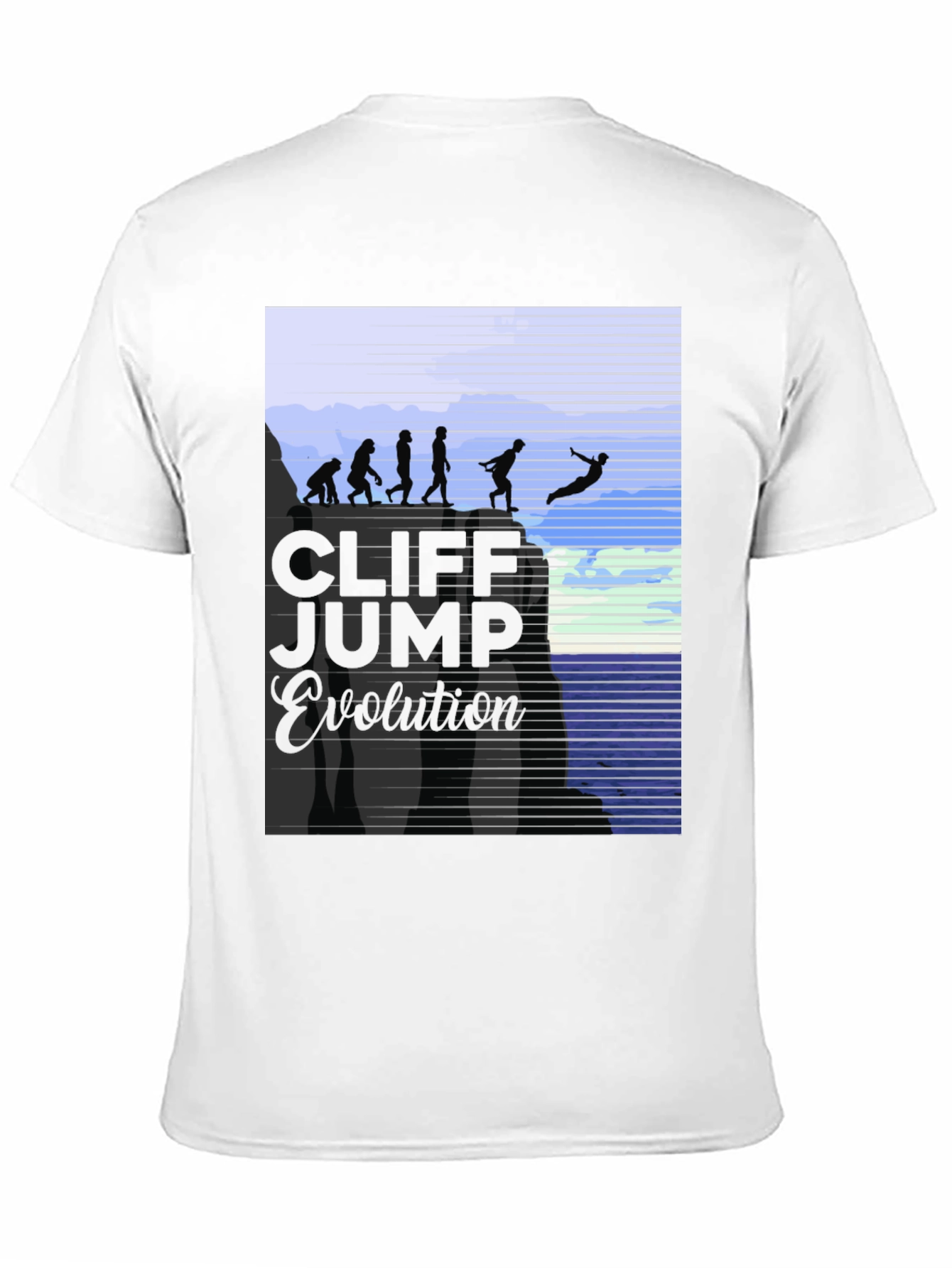 Cliff Jump Evolution T-Shirt Black Cotton