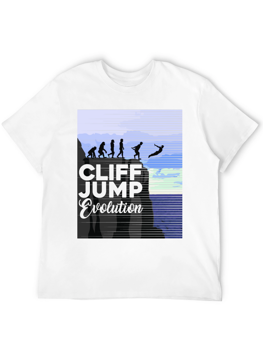 Cliff Jump Evolution T-Shirt Black Cotton