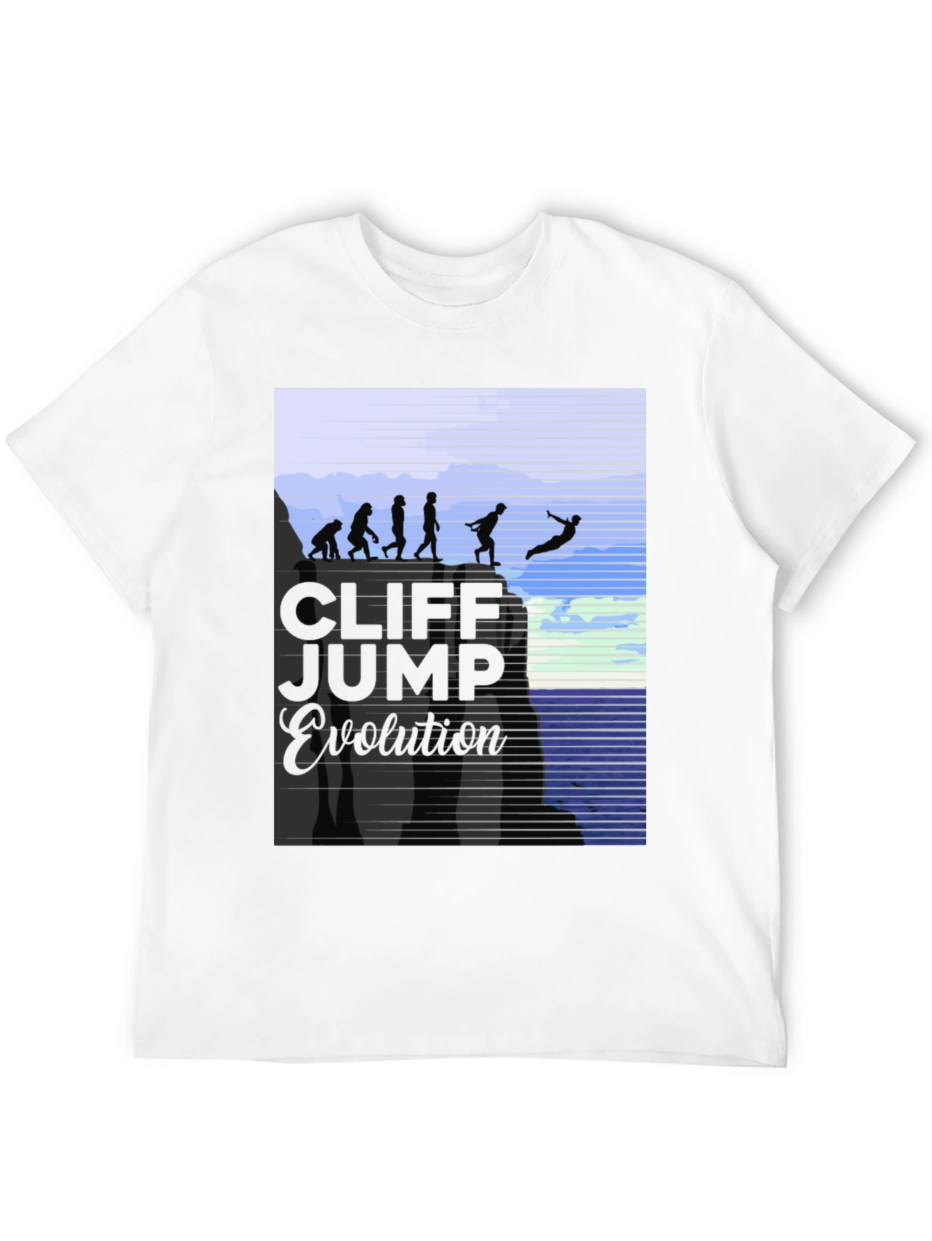 Cliff Jump Evolution T-Shirt Black Cotton
