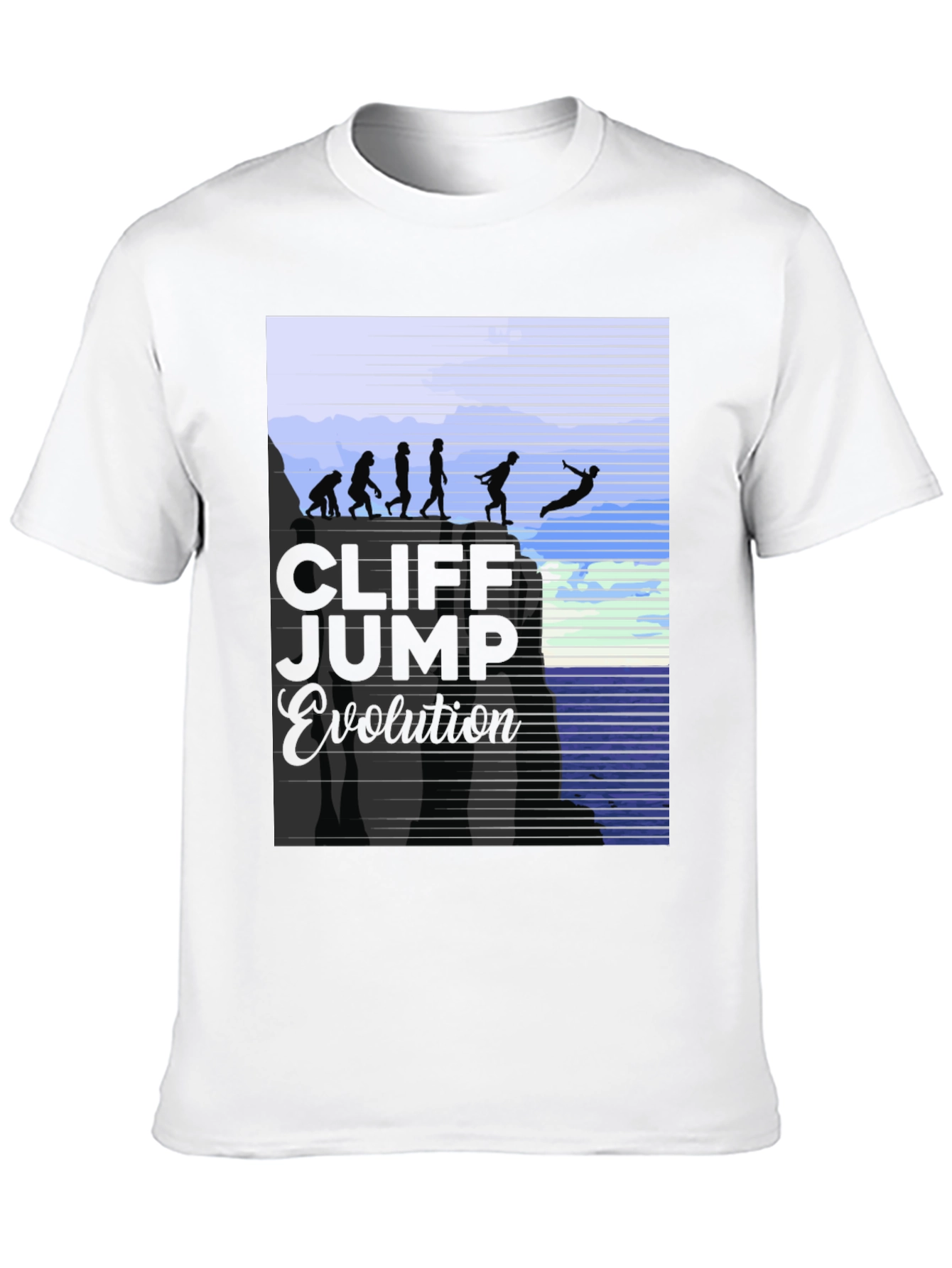 Cliff Jump Evolution T-Shirt Black Cotton