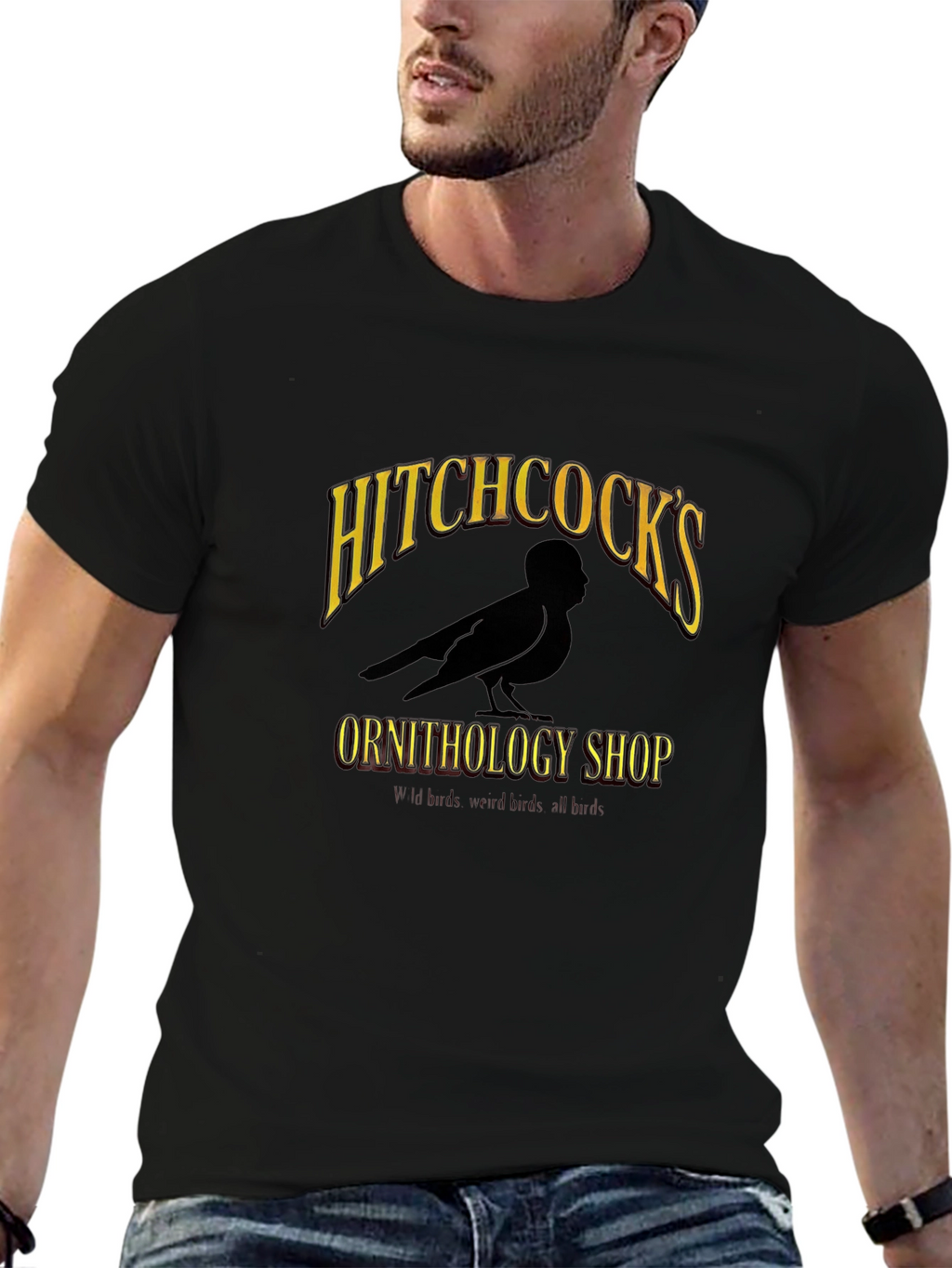 Hitchcocks Ornithology Shop Black T-Shirt