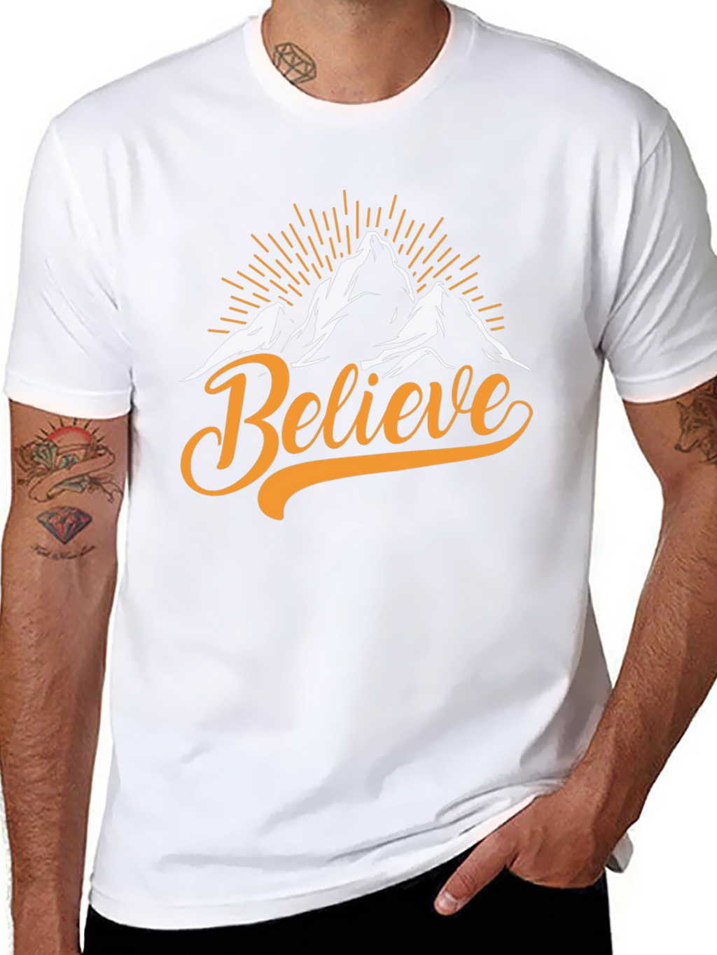 Believe Mountain Graphic Tee - Black