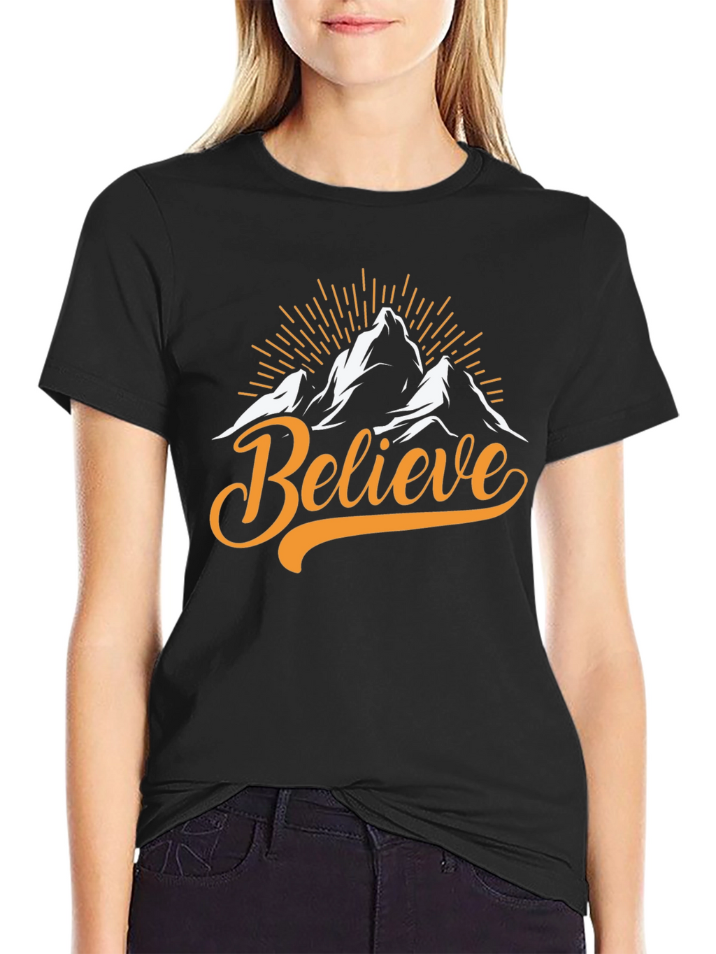 Believe Mountain Graphic Tee - Black