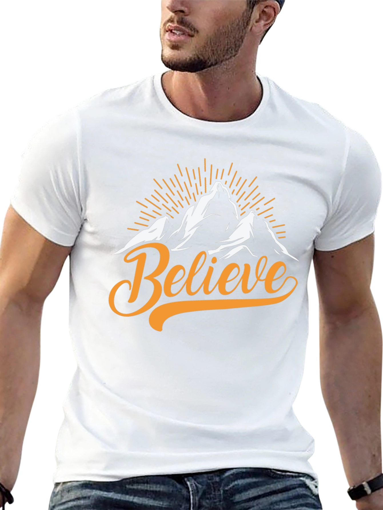 Believe Mountain Graphic Tee - Black