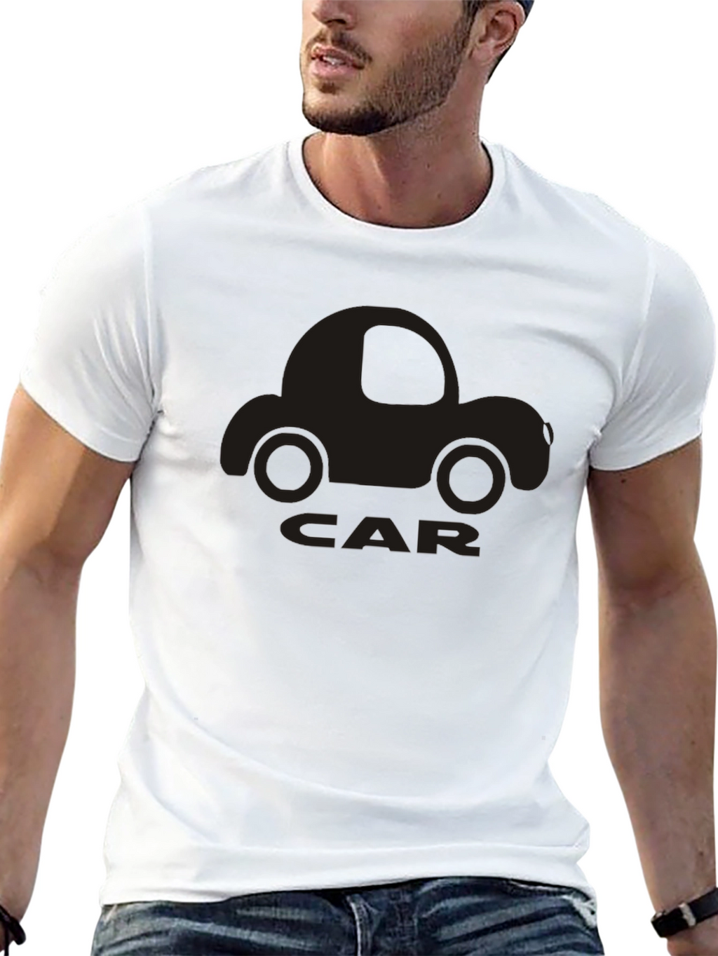 Car Graphic T-Shirt - Black Cotton Tee