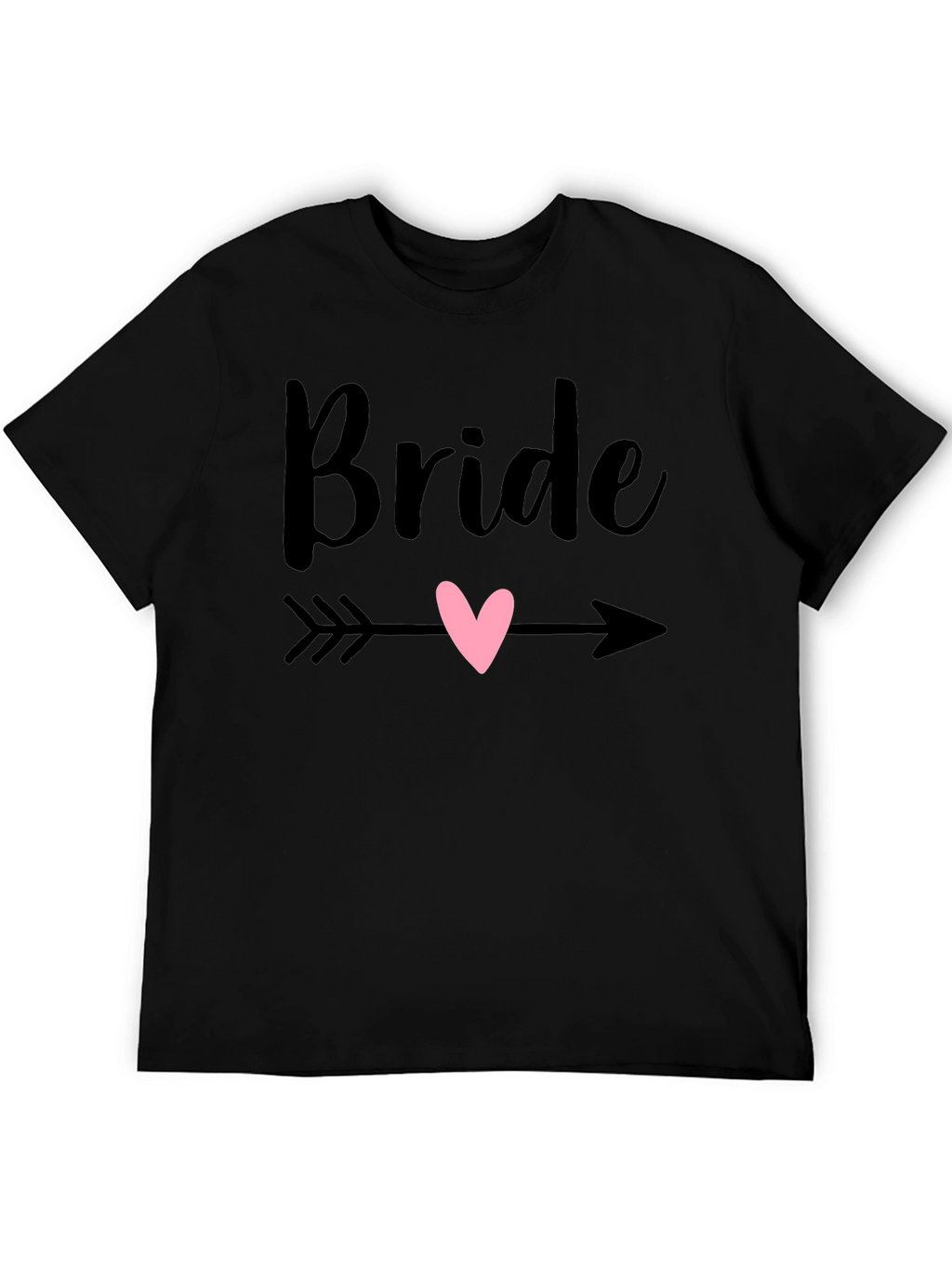 Bride Heart Arrow Graphic Tee - Black Cotton T-Shirt